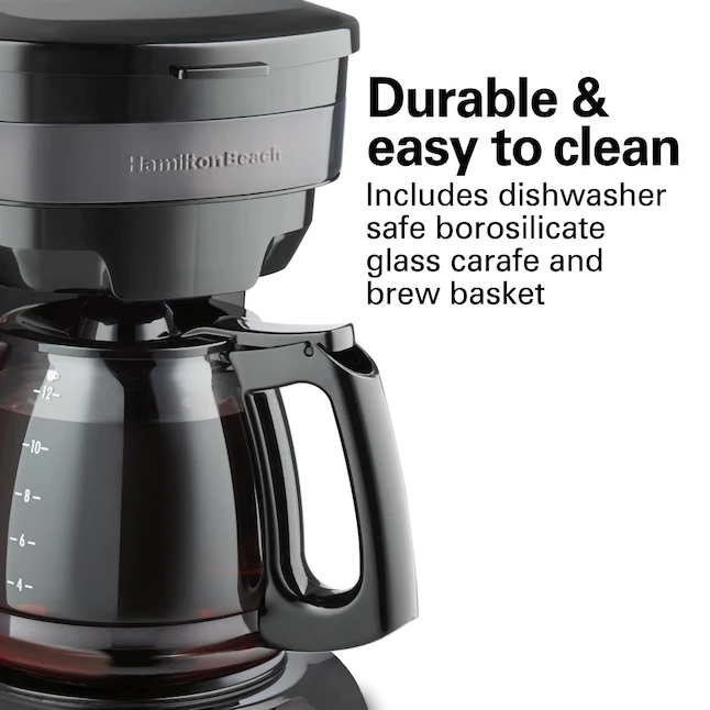 Hamilton Beach  12-Cup Black Stainless Steel Residential Drip Coffee Maker. (46293)