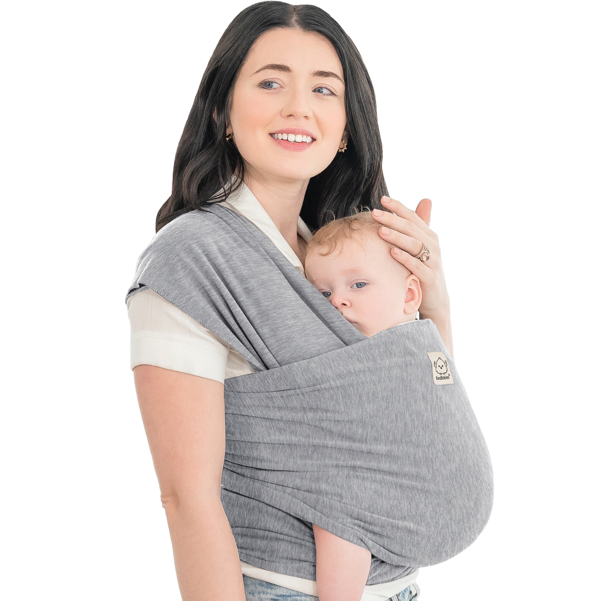 KeaBabies All-in-1 Baby Wrap Carrier. Stretchy Baby Sling. Newborn. Infant (Classic Gray)