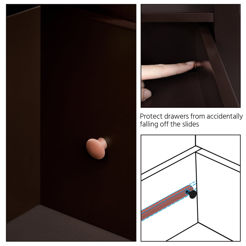 Alden Design Wooden Bathroom Storage Cabinet with Open Shelving. Espresso