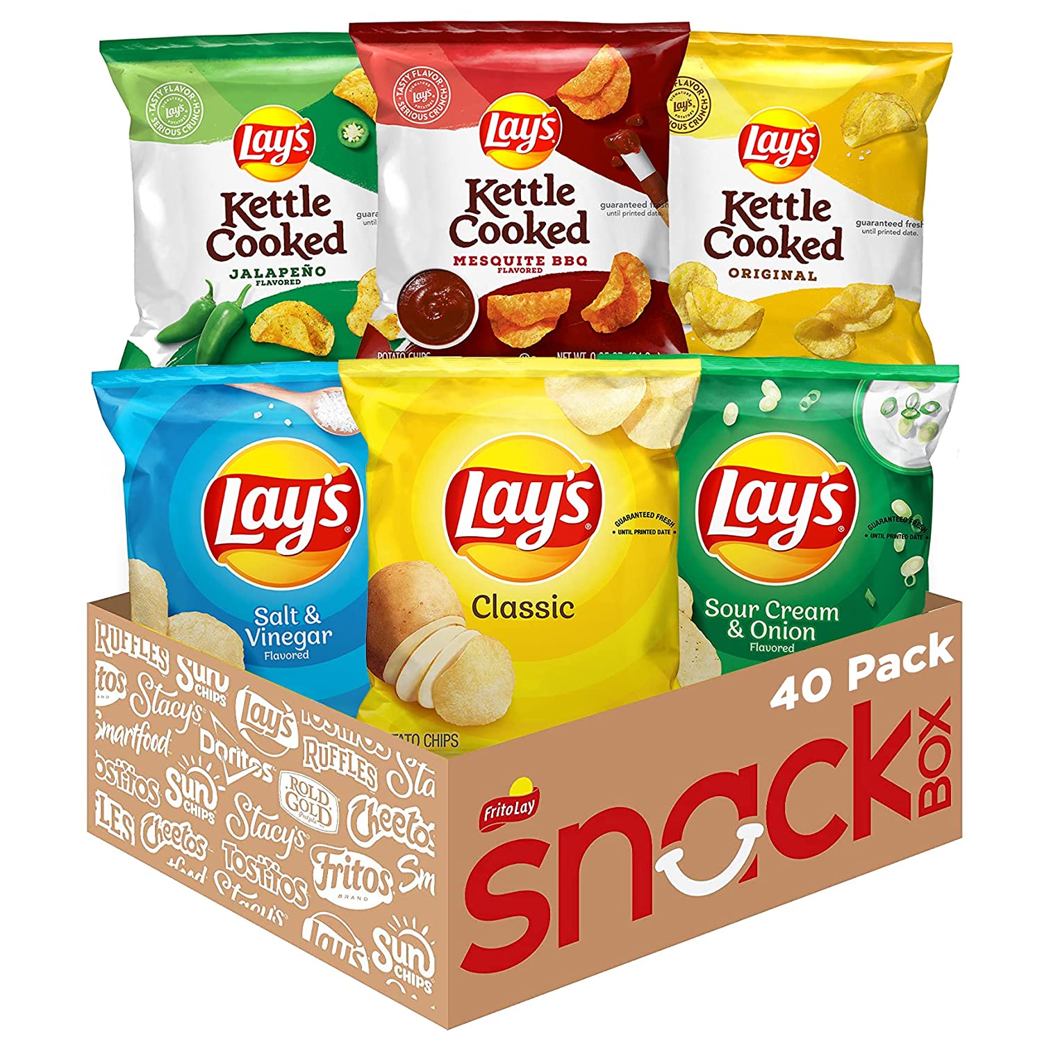 Lay-s and Lay-s Kettle Cooked Potato Chips Variety Pack. (40 Count)