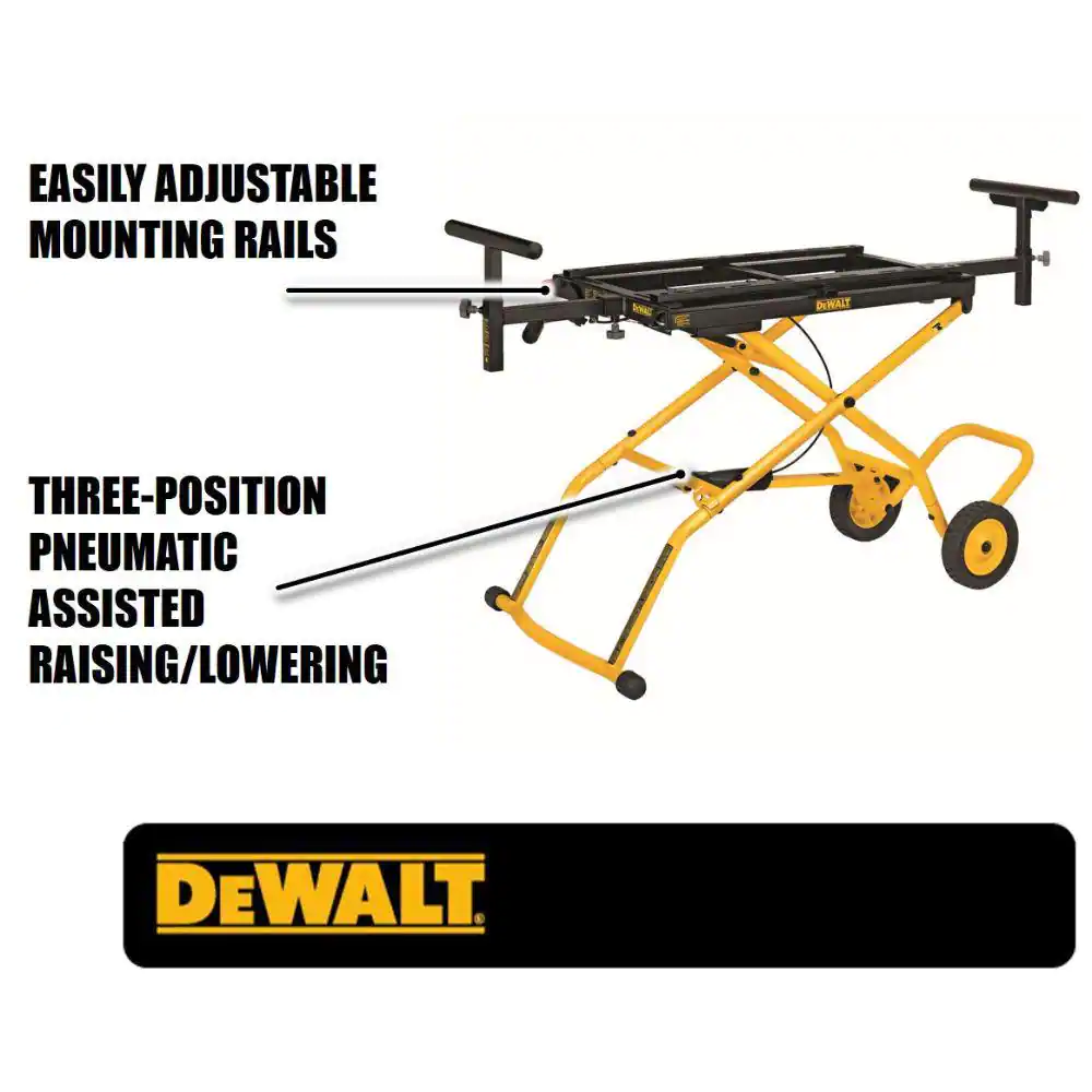 DEWALT DWX726 32-1/2 in. x 60 in. Rolling Miter Saw Stand with 300 lbs. Capacity
