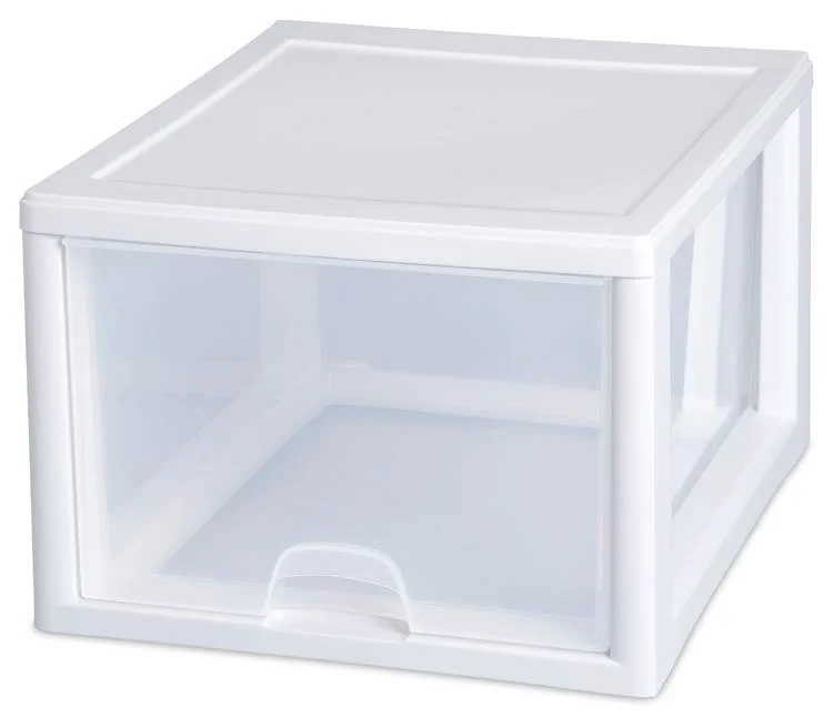 Sterilite 27-Qt. Single Box Modular Stacking Storage Container. Clear (8-Pack)