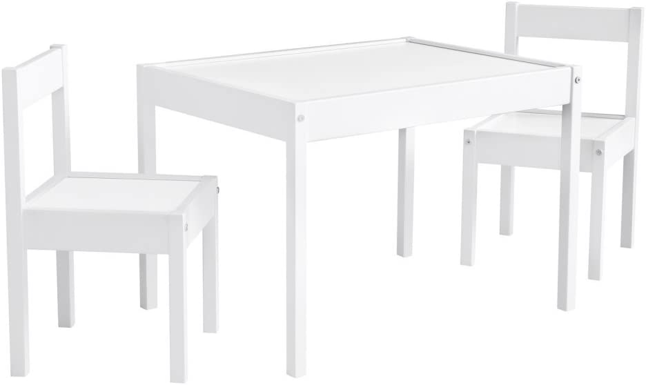 Baby Relax Hunter 3 Piece Kiddy Table and Chair Set. White (DA7501W)