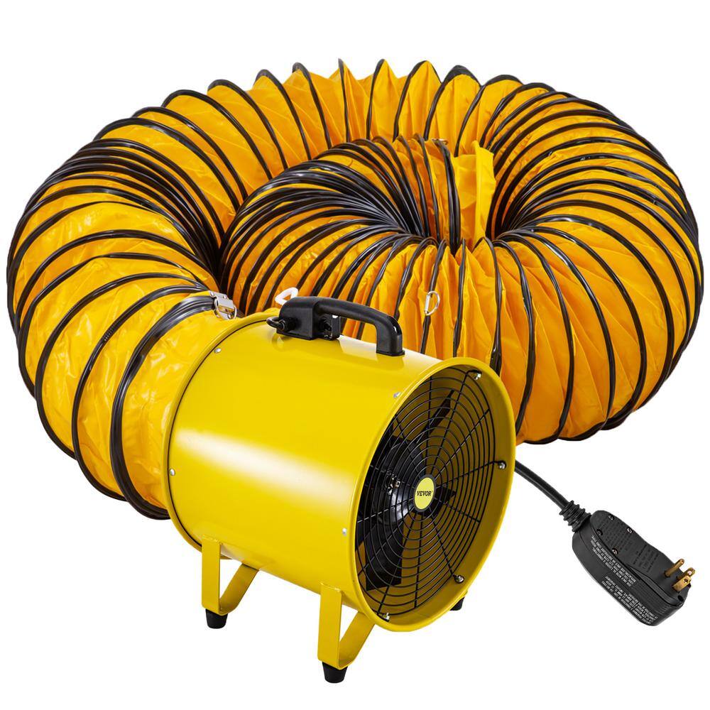VEVOR GYGFJST16CSSCD10MV1 Pivoting Utility Blower Fan 16 in. 1100 Watt 2160 3178 CFM High Velocity Ventilator with 32.8 ft. Duct Hose for Jobsite