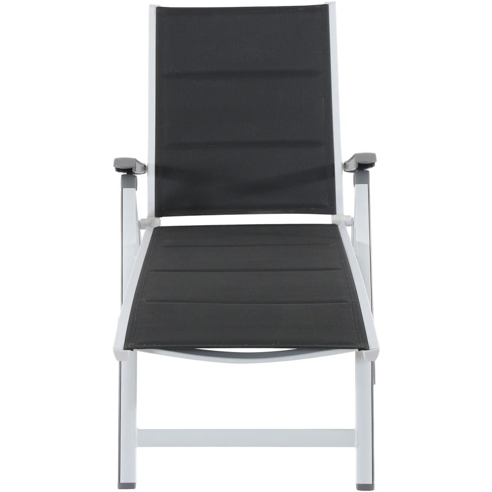 Hanover Regis White Metal Frame Stationary Chaise Lounge Chair(s) with Gray Sling Seat