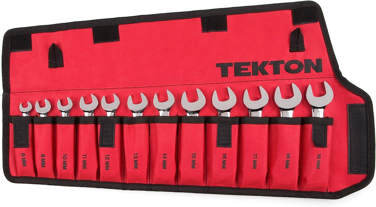 TEKTON Stubby Combination Wrench Set. 12-Piece (8-19 mm) - Pouch | WRN01190
