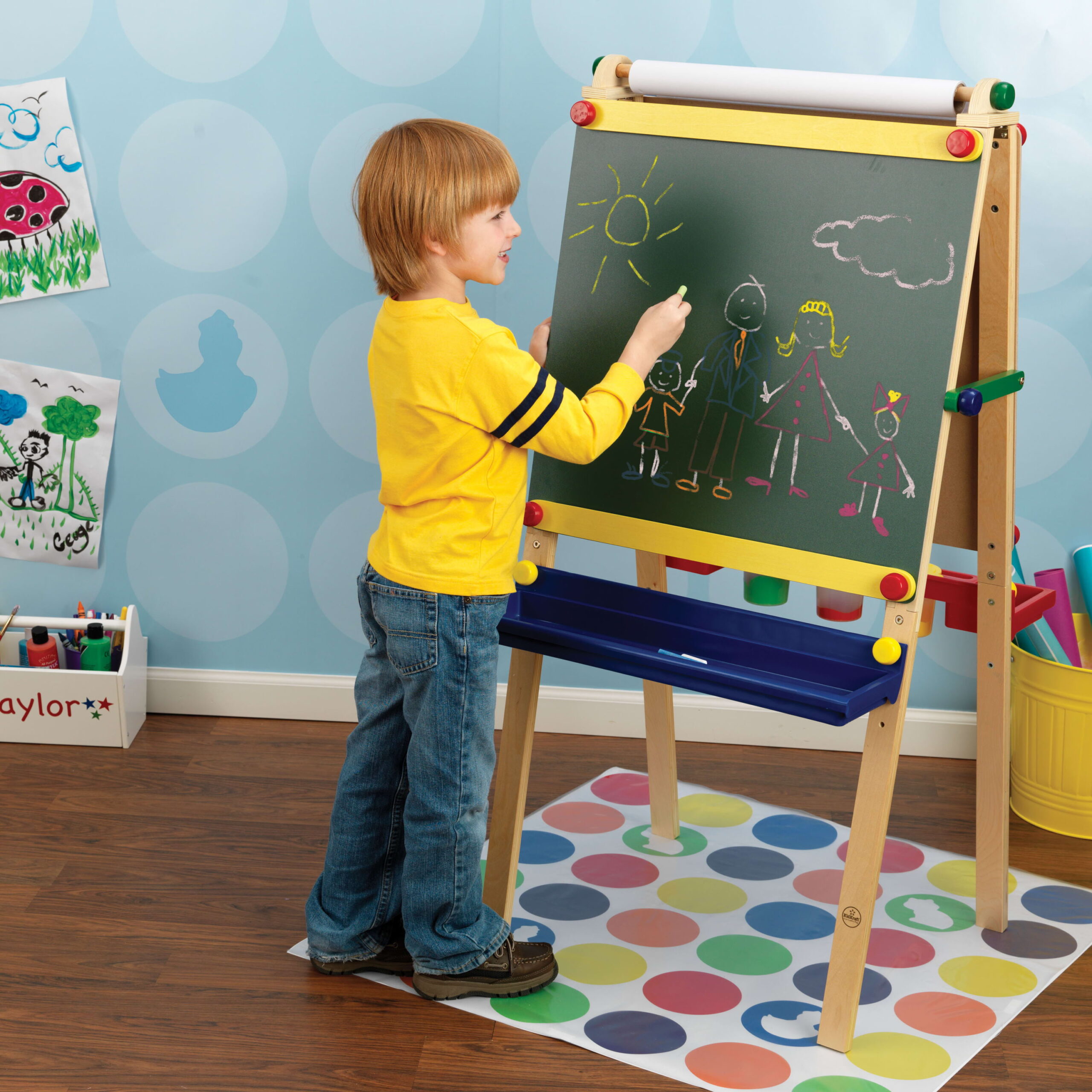 KidKraft Double-Sided Wooden Artist Easel with Paper Roll. Children-s Furniture - Primary