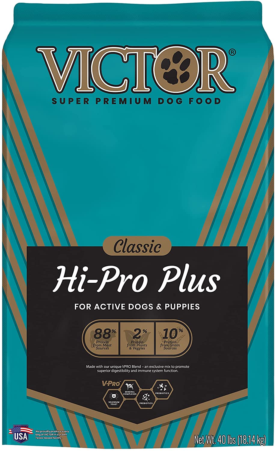 VICTOR Super Premium Dog Food Hi-Pro Plus Dry Dog Food 40 lb 30% Protein. Gluten Free for High Energy and Active Dogs & Puppies