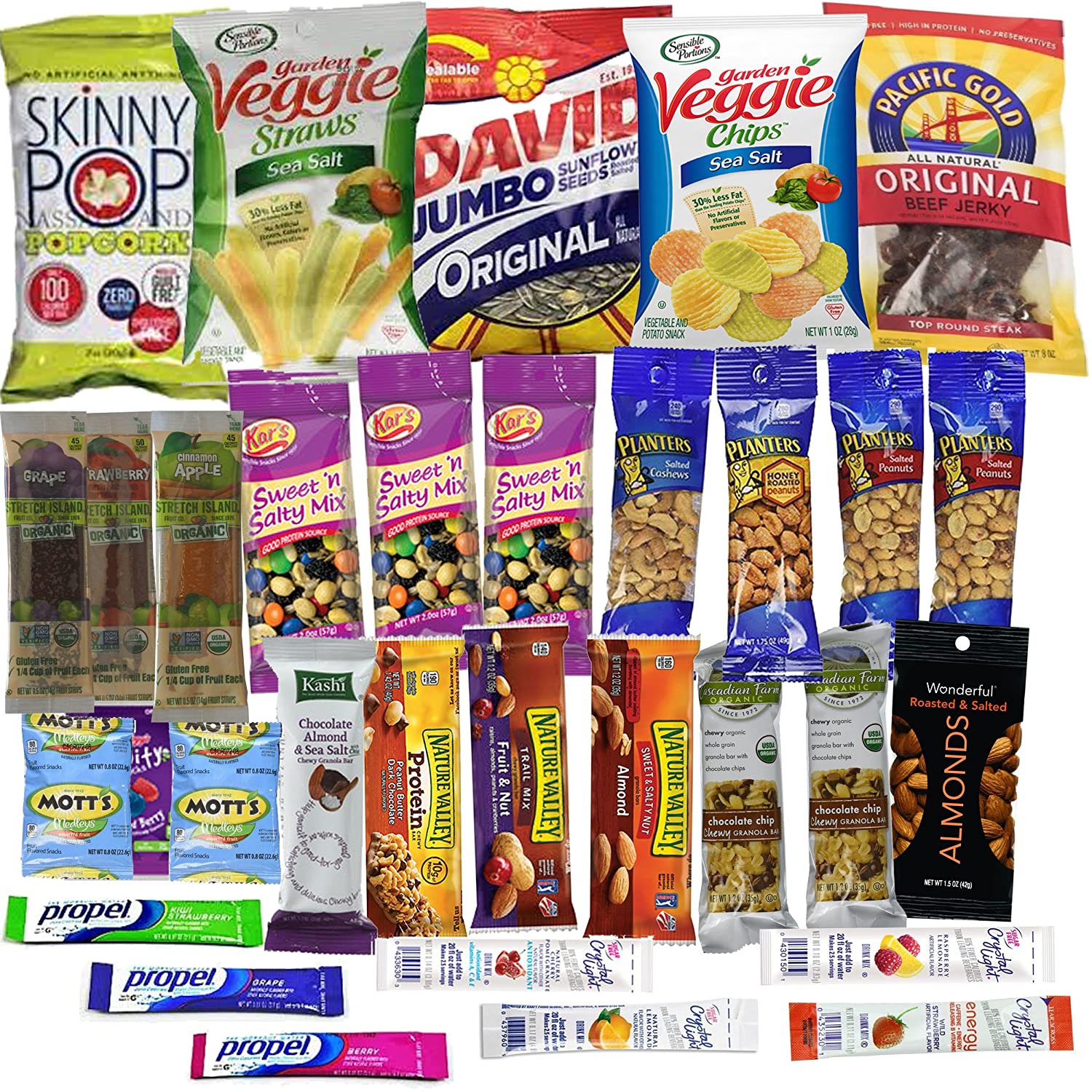 Healthy Snacks Care Package Gift Basket - 32 Health Food Snacking Choices