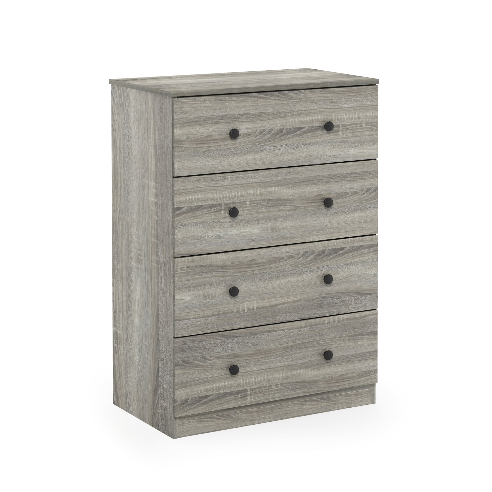 Furinno Tidur Simple Design 4-Drawer Dresser. French Oak Grey