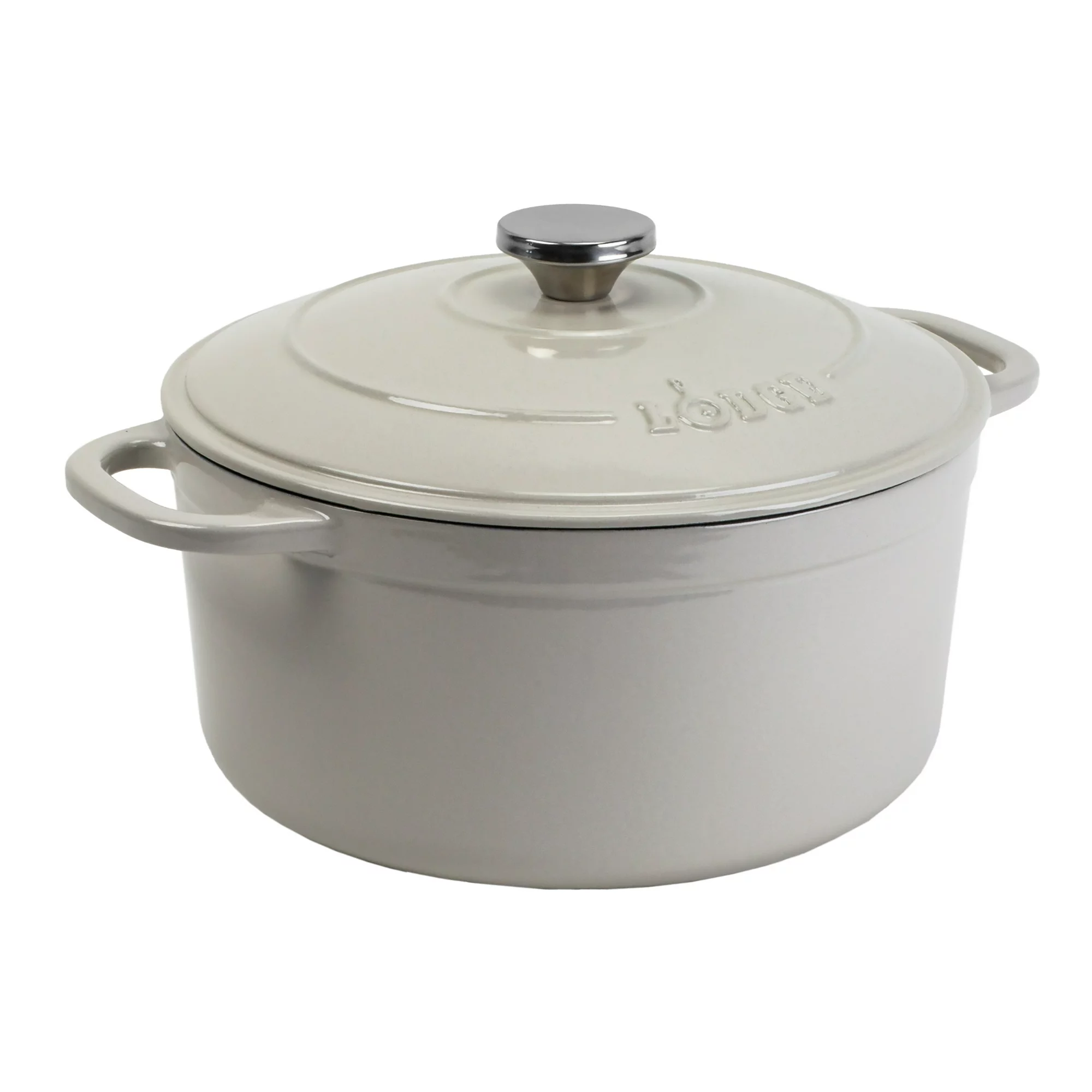 Lodge 5.5 Quart Enameled Cast Iron Dutch Oven. Oyster