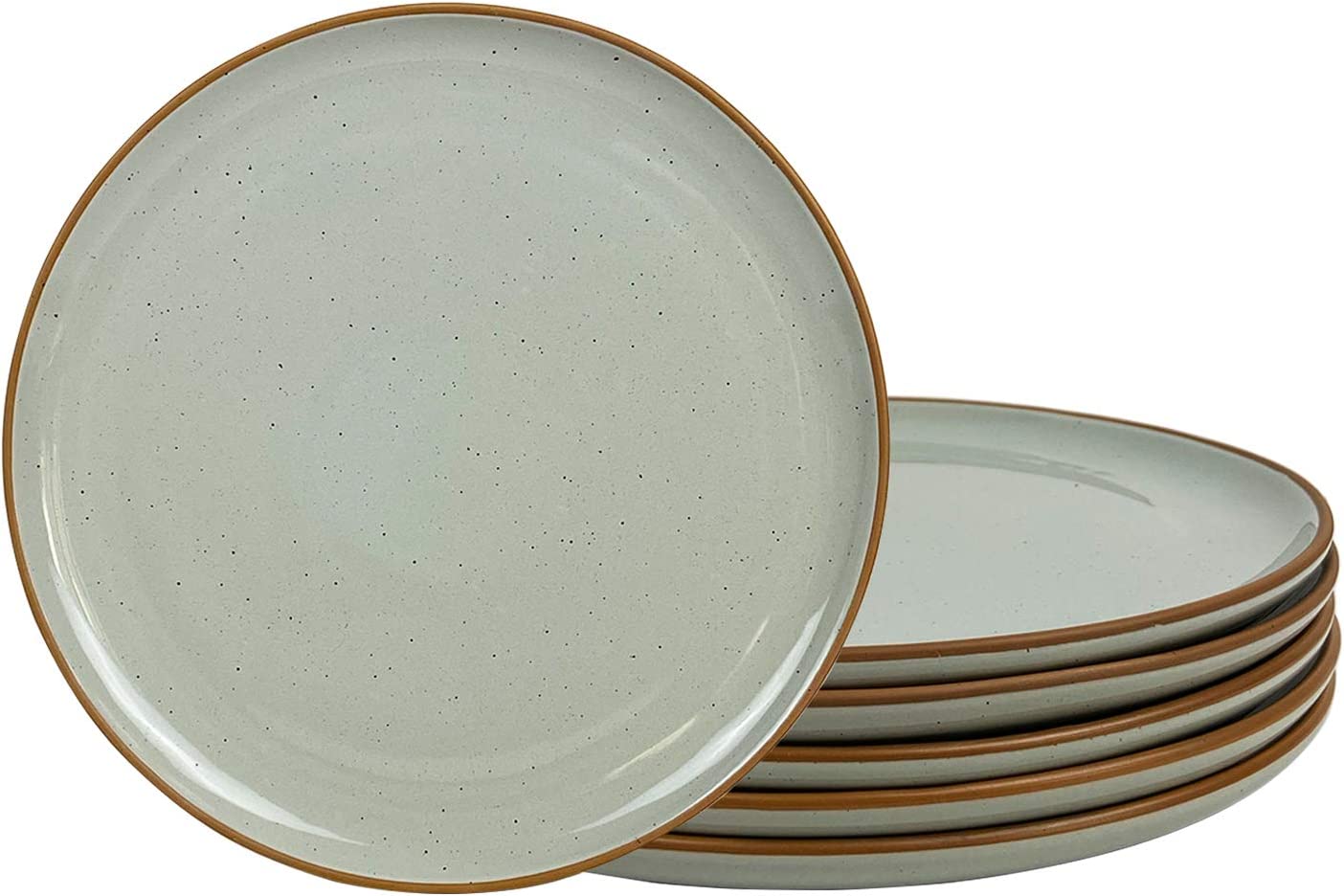 Mora Ceramic Dinner Plates Set of 6. 10 inch Dish Set - Microwave. Oven. and Dishwasher Safe. Scratch Resistant. Modern Rustic Dinnerware