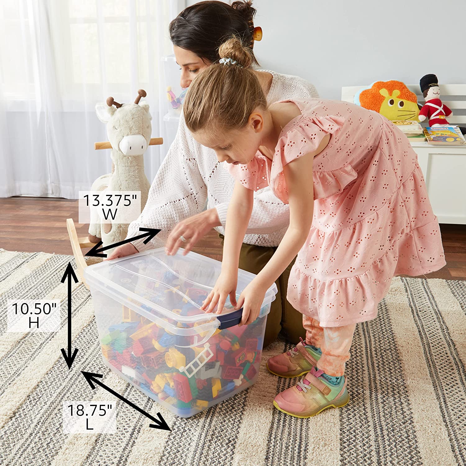 Rubbermaid Cleverstore Clear 30 Qt/7.5 Gal. Pack of 6 Stackable Plastic Storage Containers with Durable Latching Clear Lids. Visible Storage. Great for Closet. Laundry. and Kitchen