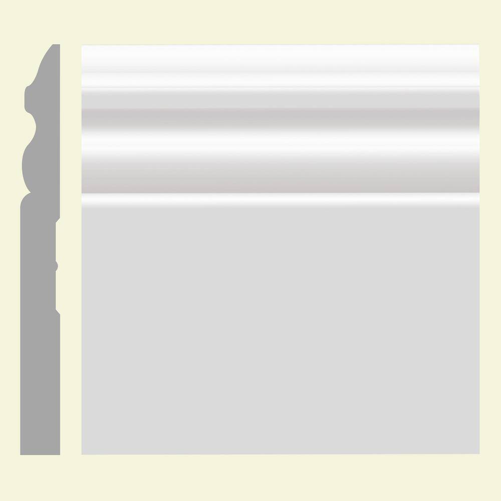 MTRIM BB-WPB5180-PP Baseboard - 9/16 in. Height x 5.25 in. Width x 12 ft. Length - EPS Composite White Colonial Moulding (ProPack 8 Eaches)
