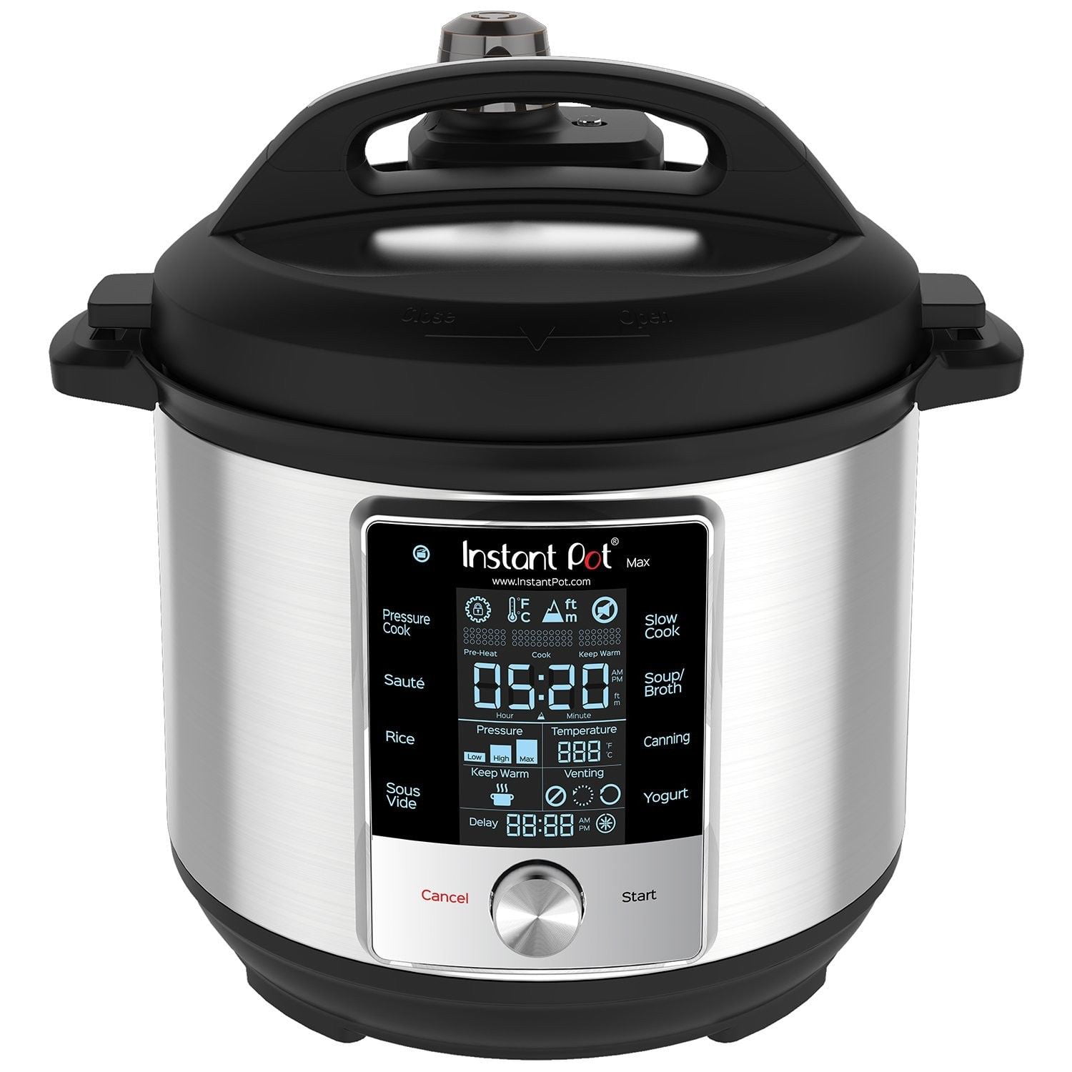 Instant Pot. 6-Quart Max. 9-in-1 Multi-Use Programmable Electric Pressure Cooker. Slow Cooker. Rice Maker. Pressure Canner. Sauté/Searing Pan. Food Steamer. Sous Vide. Yogurt Maker & Food Warmer