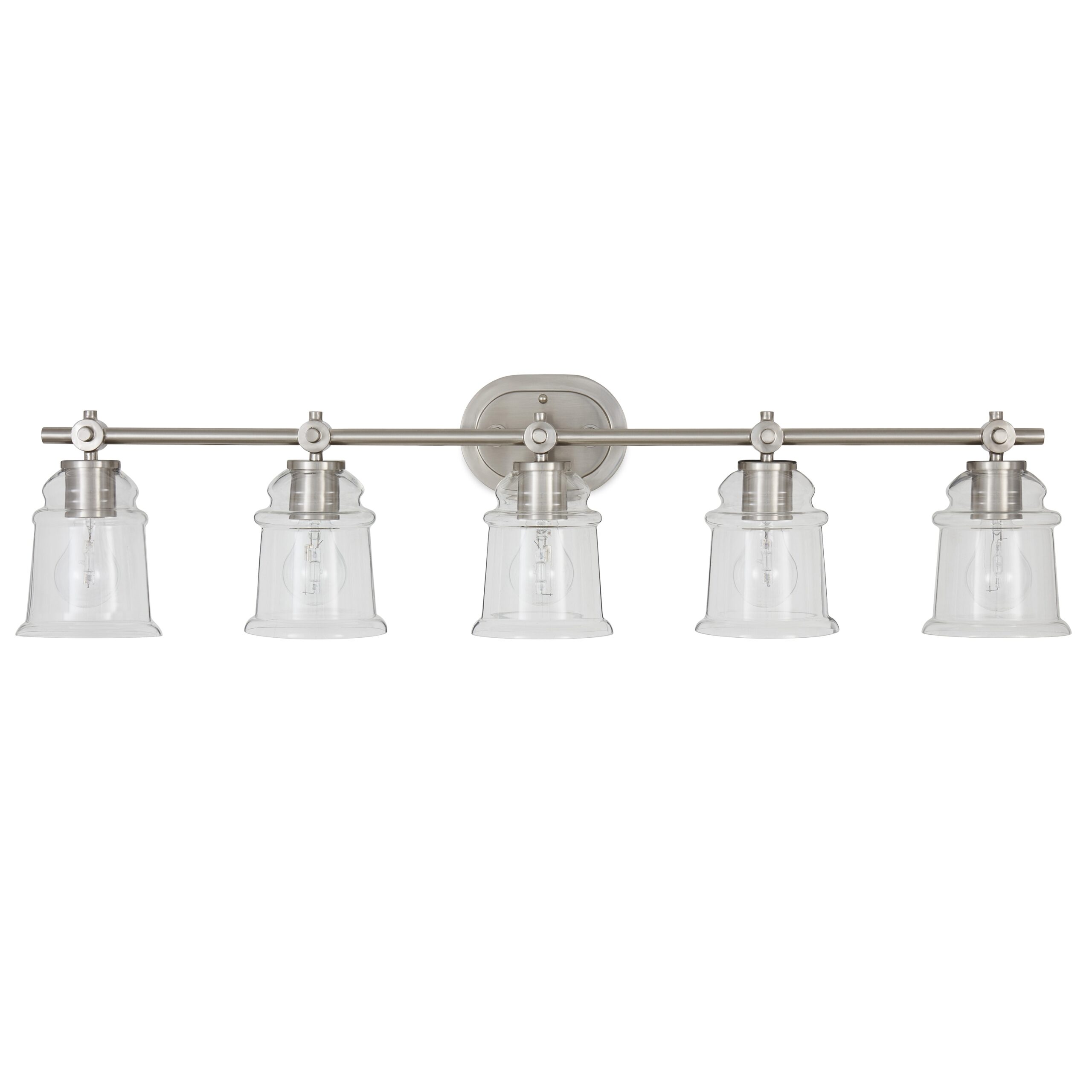 allen + roth Winsbrell 38-in 5-Light Brushed Nickel Traditional Vanity Light