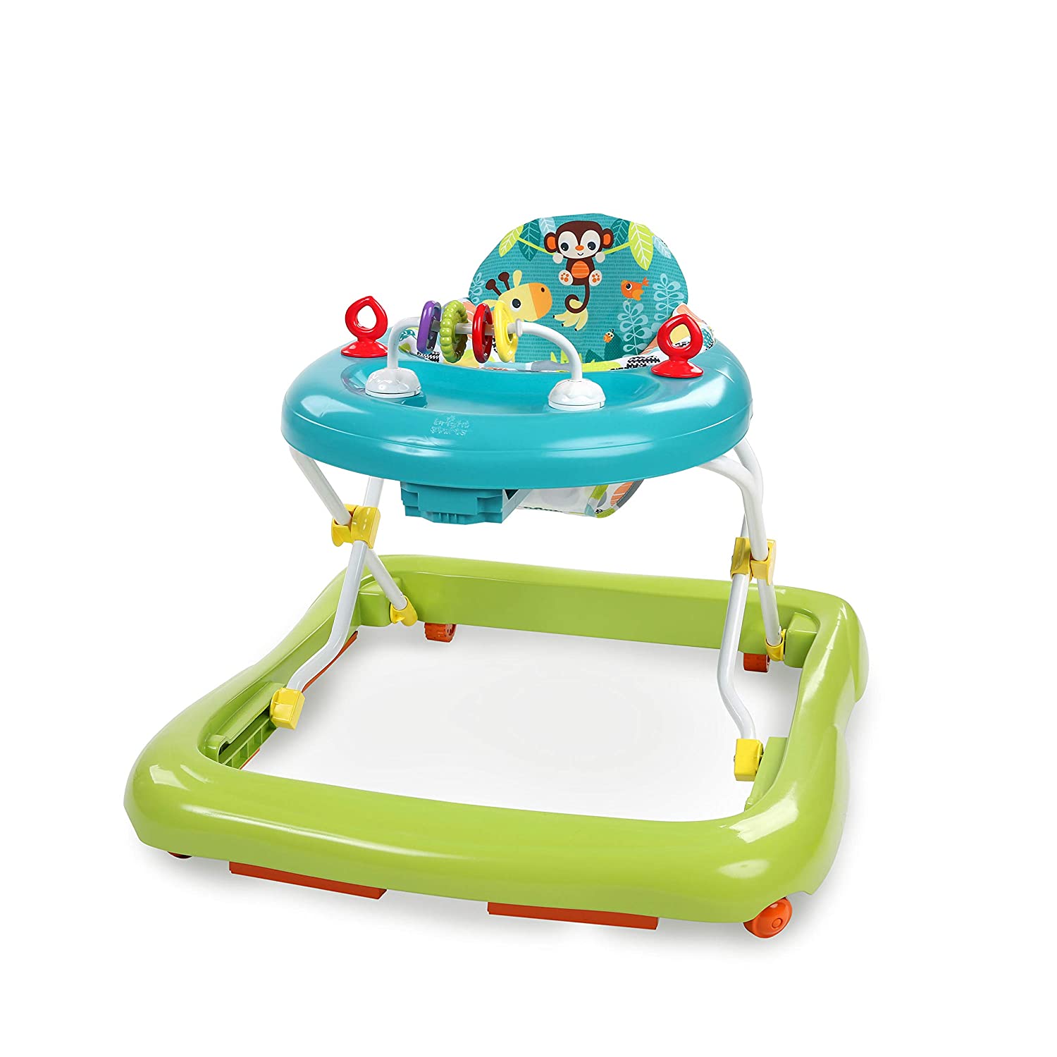Bright Starts Giggling Safari Walker with Easy Fold Frame for Storage. Ages 6 Months +
