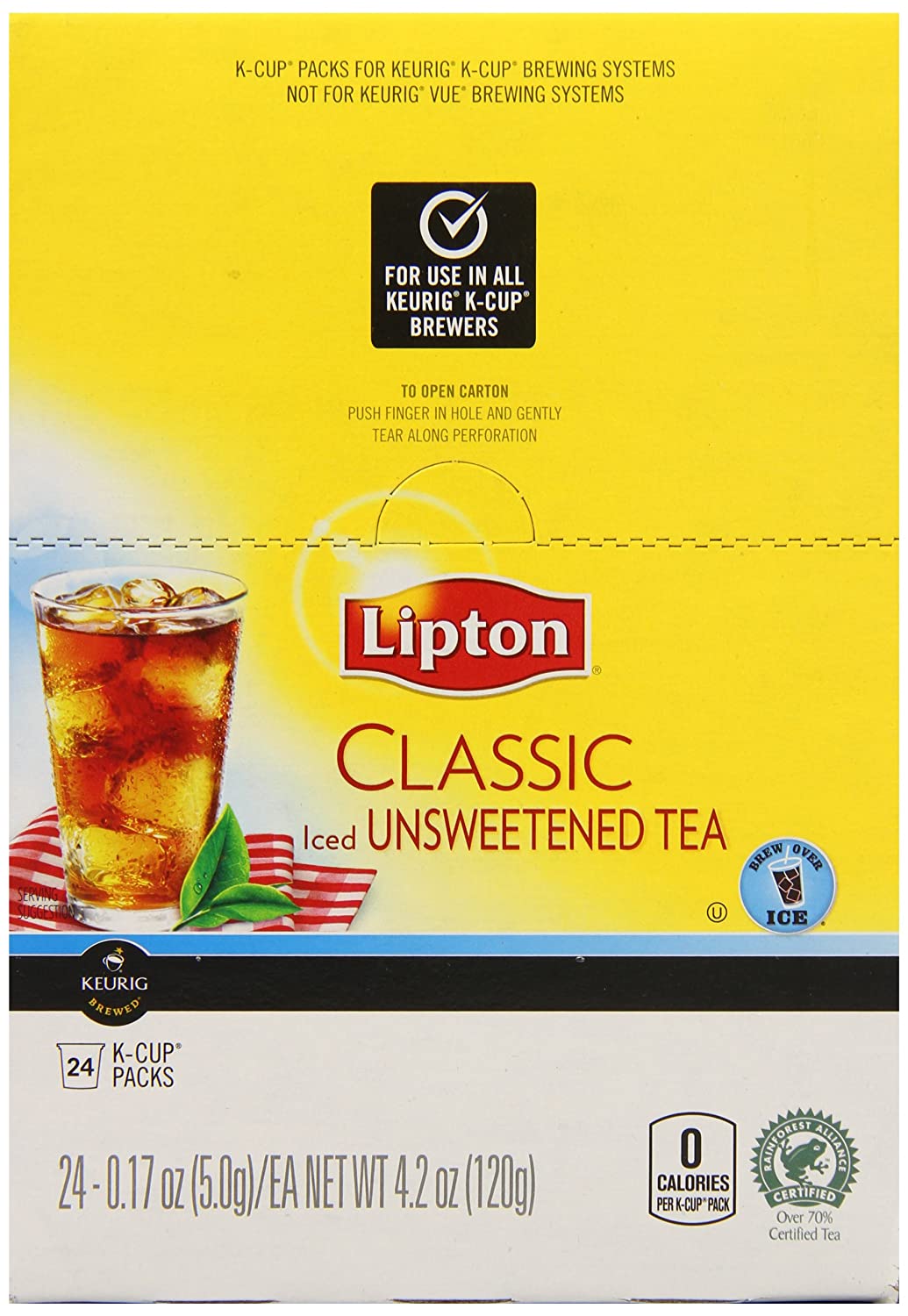 Lipton K-Cups. Classic Unsweetened Iced Tea 24 ct