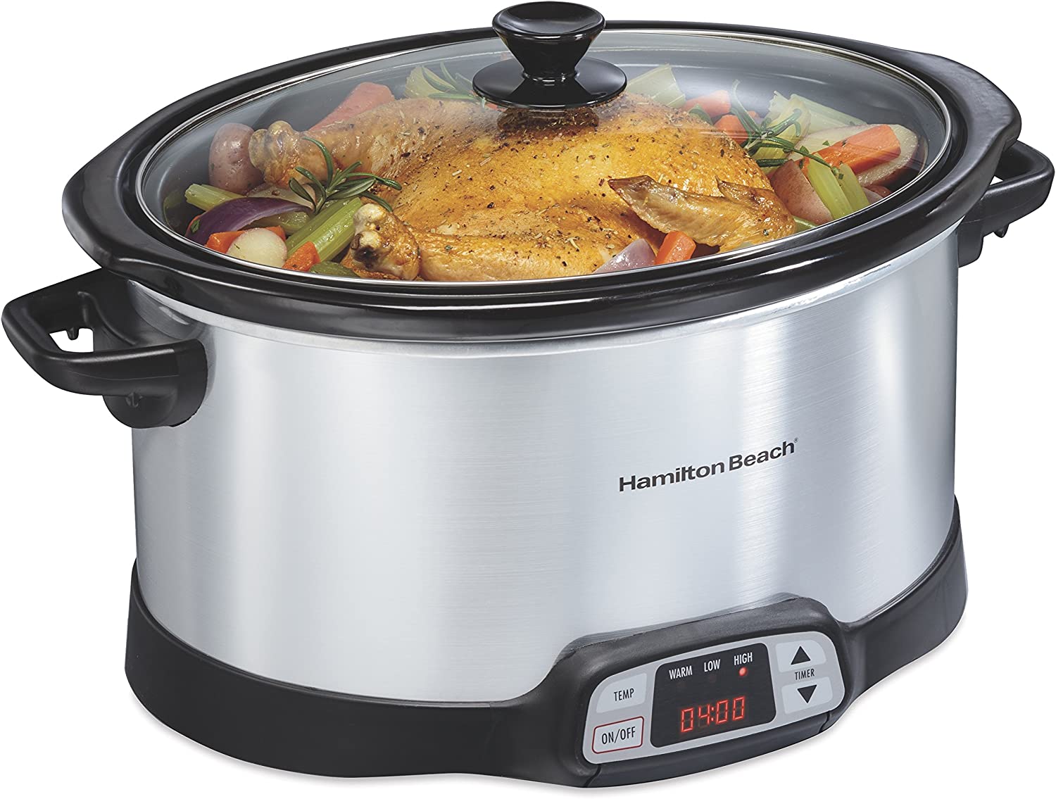 Hamilton Beach 33480 Programmable Slow Cooker with Three Temperature Settings. 8-Quart. Silver