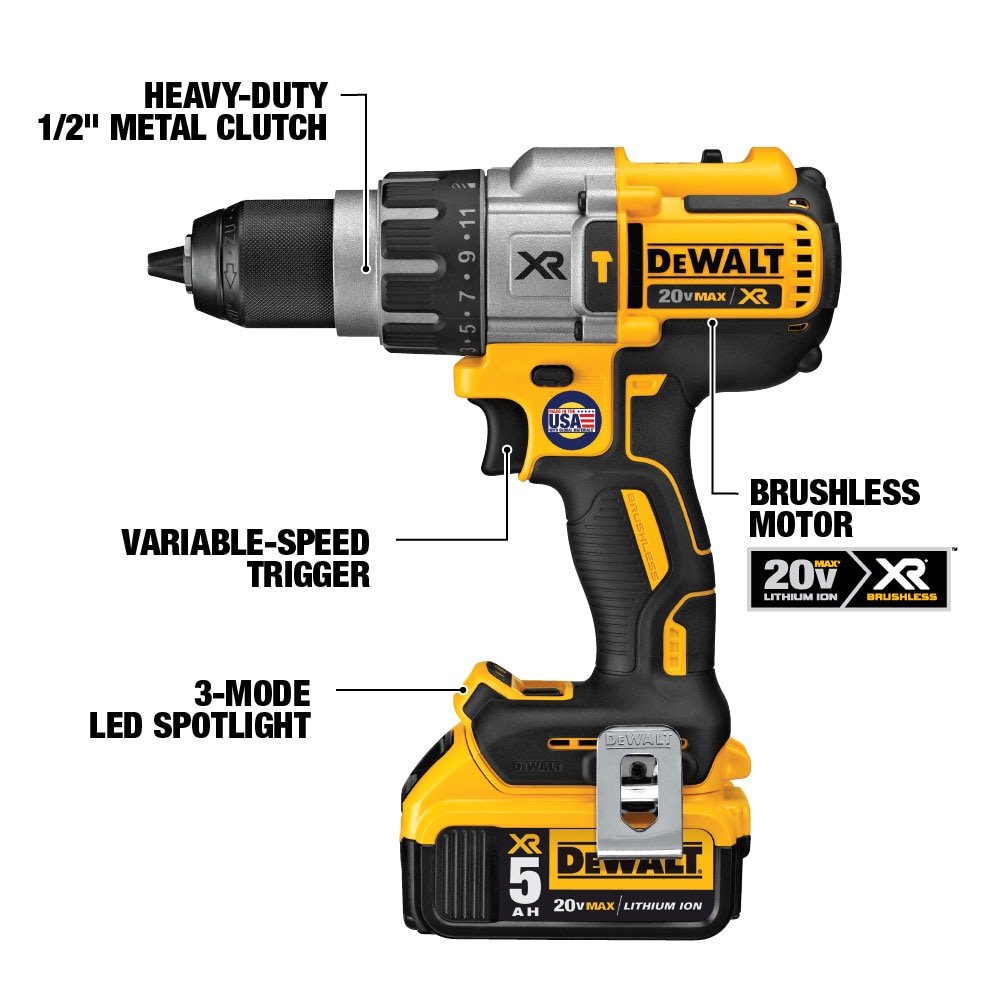DEWALT DCK299M2 XR 2-Tool 20-Volt Max Brushless Hammer Drill and Impact Driver Kit with Soft Case (2-Batteries and charger Included)