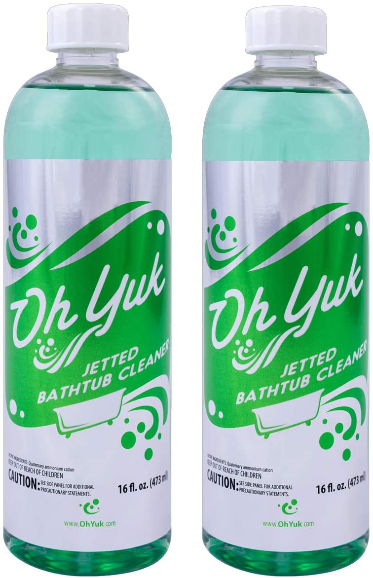 Oh Yuk Jetted Bathtub Cleaner for Jacuzzis. Whirlpools 16 Ounce Bottles. 2 Pack