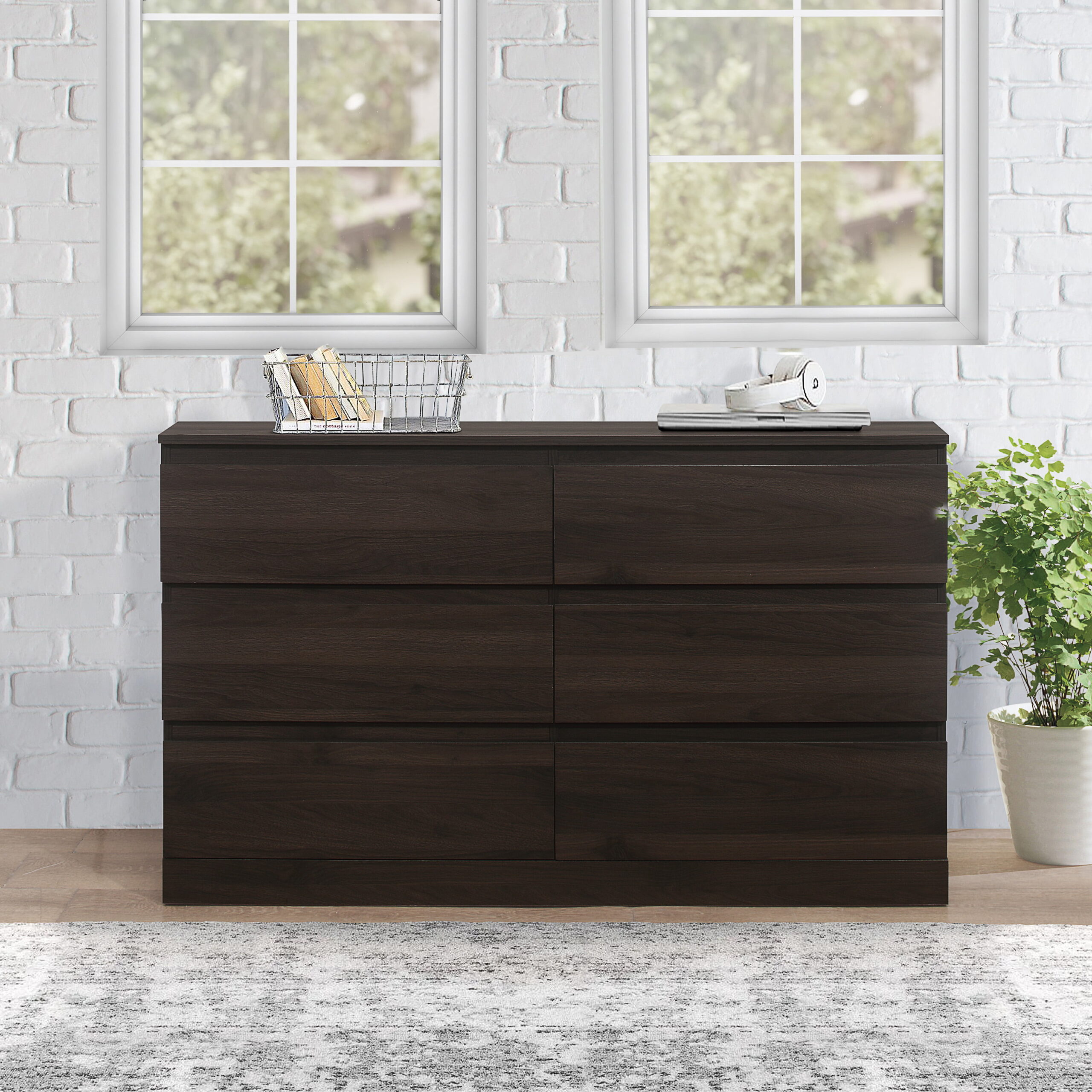 Brindle 6-Drawer Horizontal Dresser. Espresso Finish. by Hillsdale