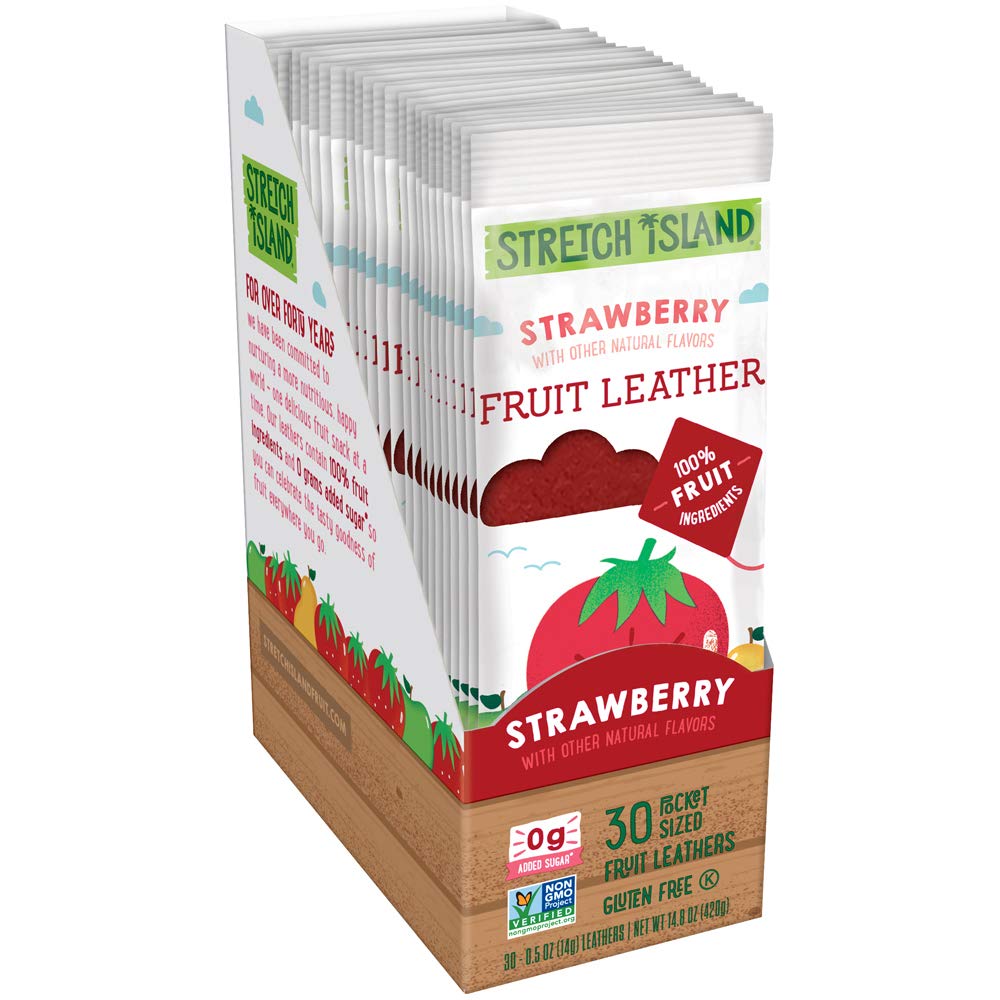 Stretch Island Original Fruit Leather. Strawberry. 0.5 Ounce Leathers. 30 Count