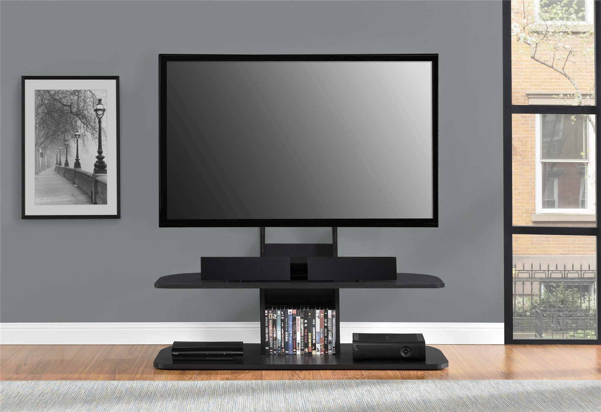 Galaxy XL Espresso TV Stand with Mount for TVs up 65″