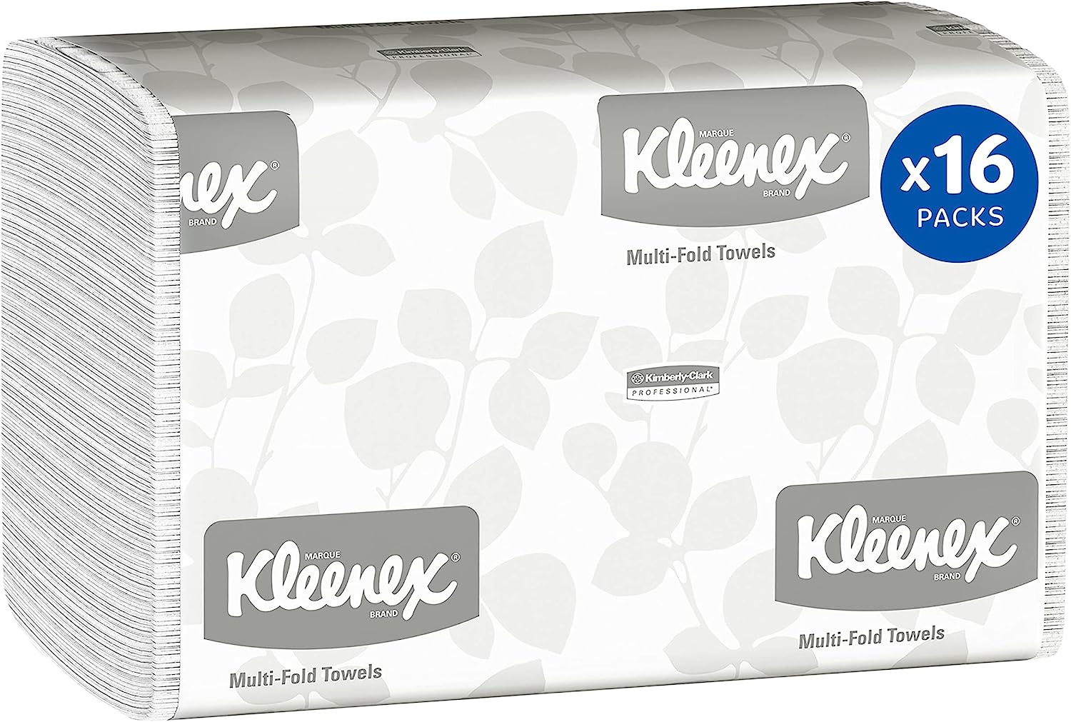 Kleenex® Multifold Paper Towels (01890). 1-Ply. 9.2″ x 9.4″ sheets. White. (150 Sheets/Pack. 16 Packs/Case. 2400 Sheets/Case)