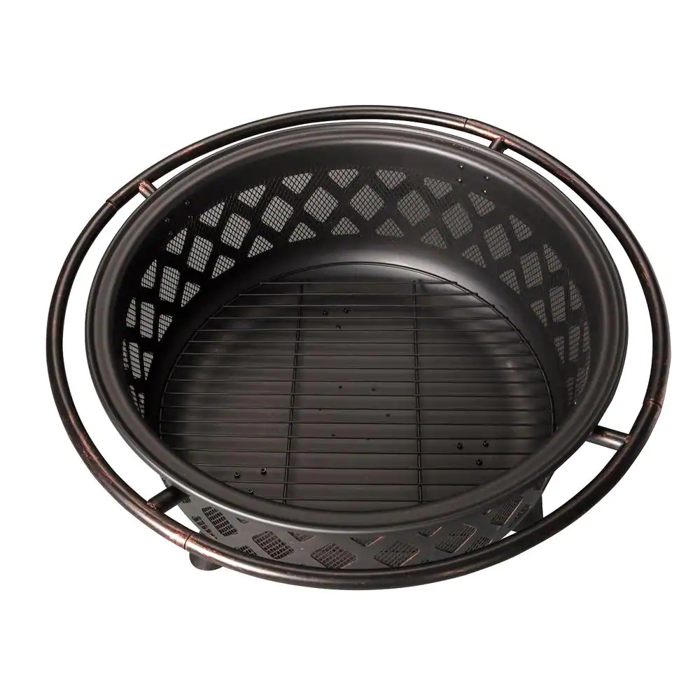 Endless Summer WAD792SP 30 in. D Bronze Finish Portable Lattice Wood Burning Fire Pit