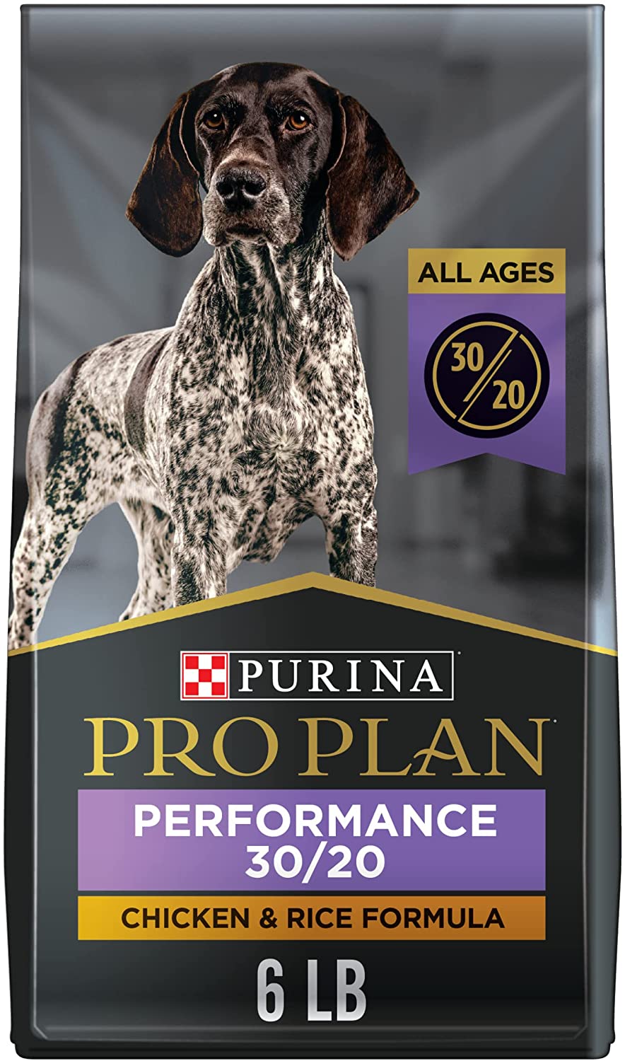 Purina Pro Plan Sport. Energy & Vitality Support. High Protein 30/20 Dry Dog Food. Chicken & Rice 6 lb. Bag