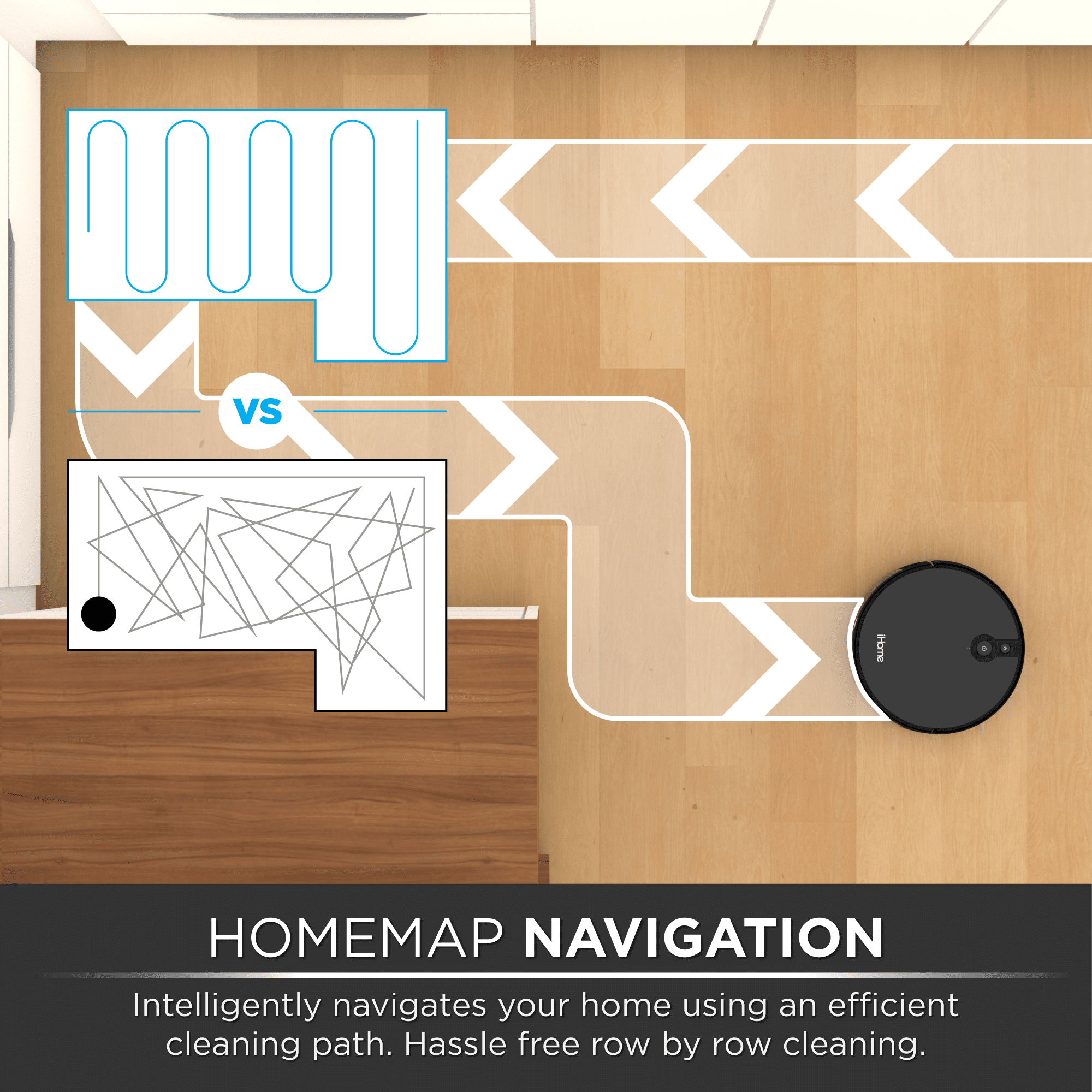 iHome AutoVac Eclipse Pro Robot Vacuum with Auto Empty Base and Mapping Technology. 2200pa Ultra Strong Suction Power. 120 Minute Runtime. Holds Weeks of Debris. App Connectivity