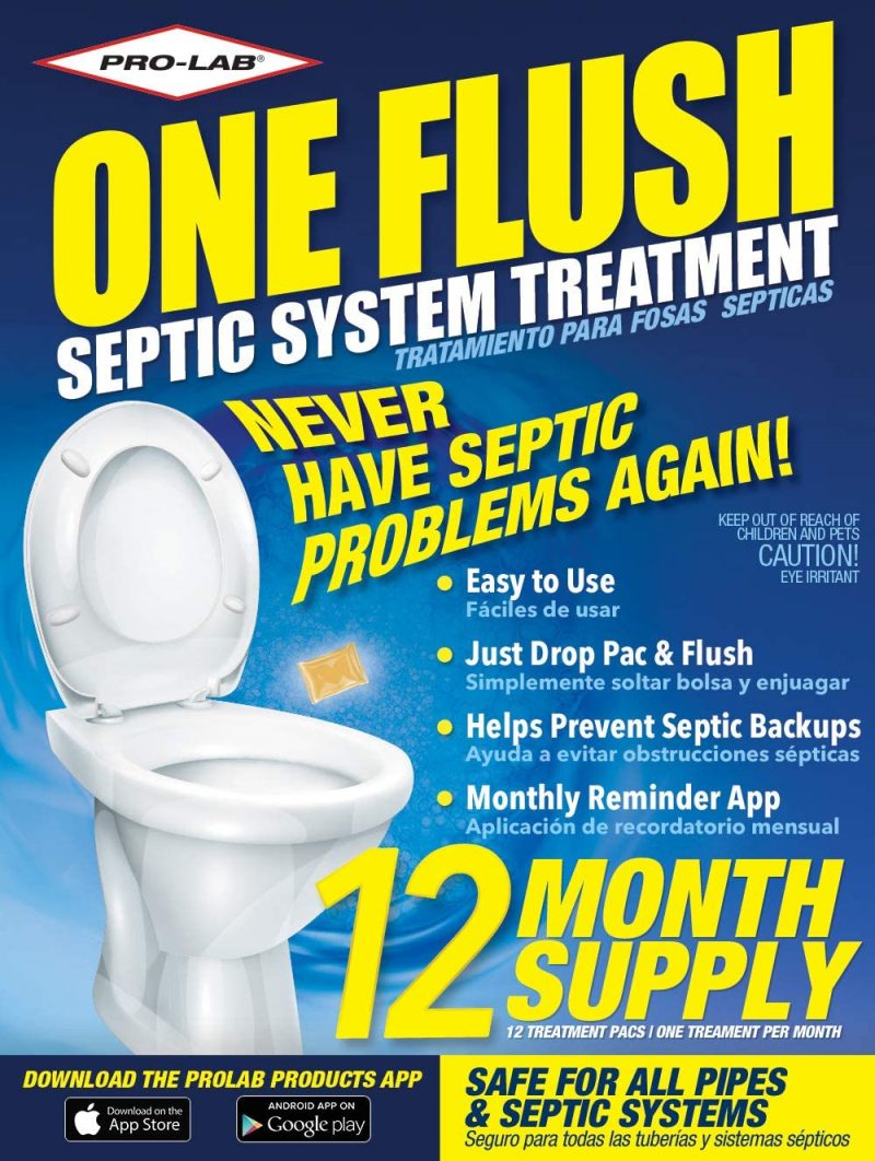One Flush Septic Tank Treatment Packets - 1 Year Supply of Septic Treatment
