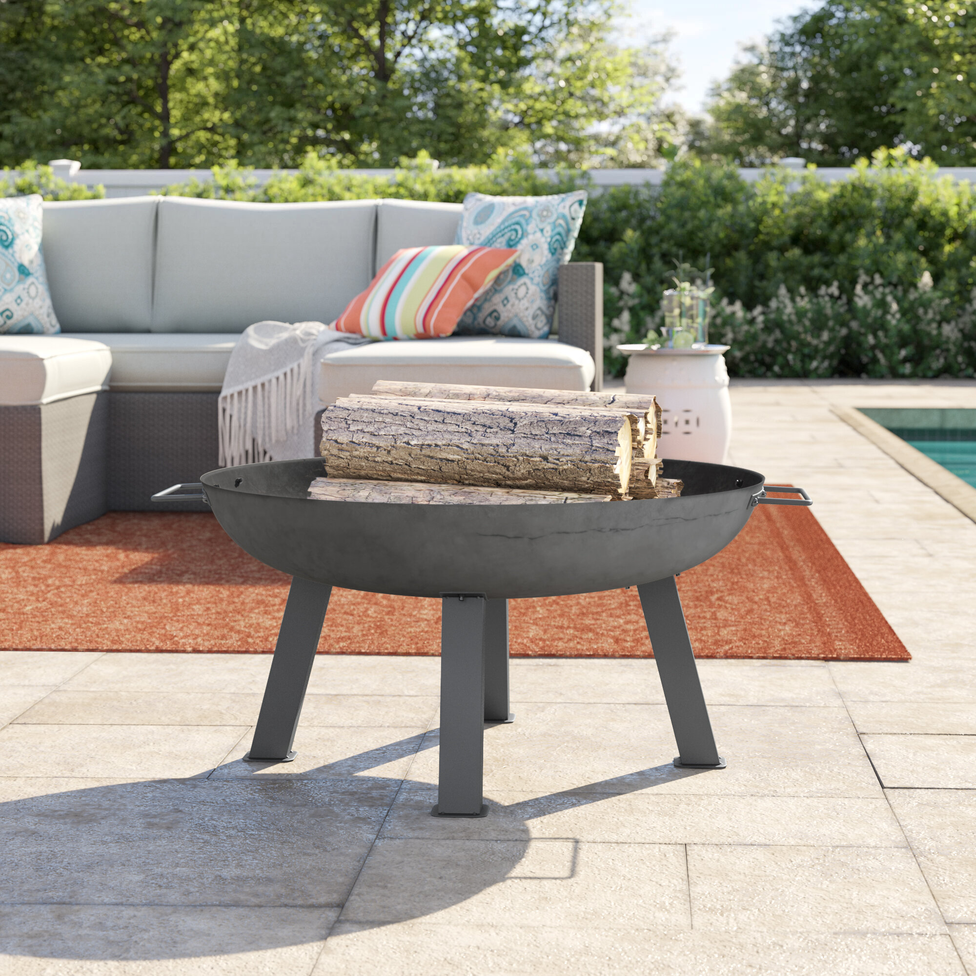 Amenadiel Cast Iron Wood Burning Outdoor Fire Pit