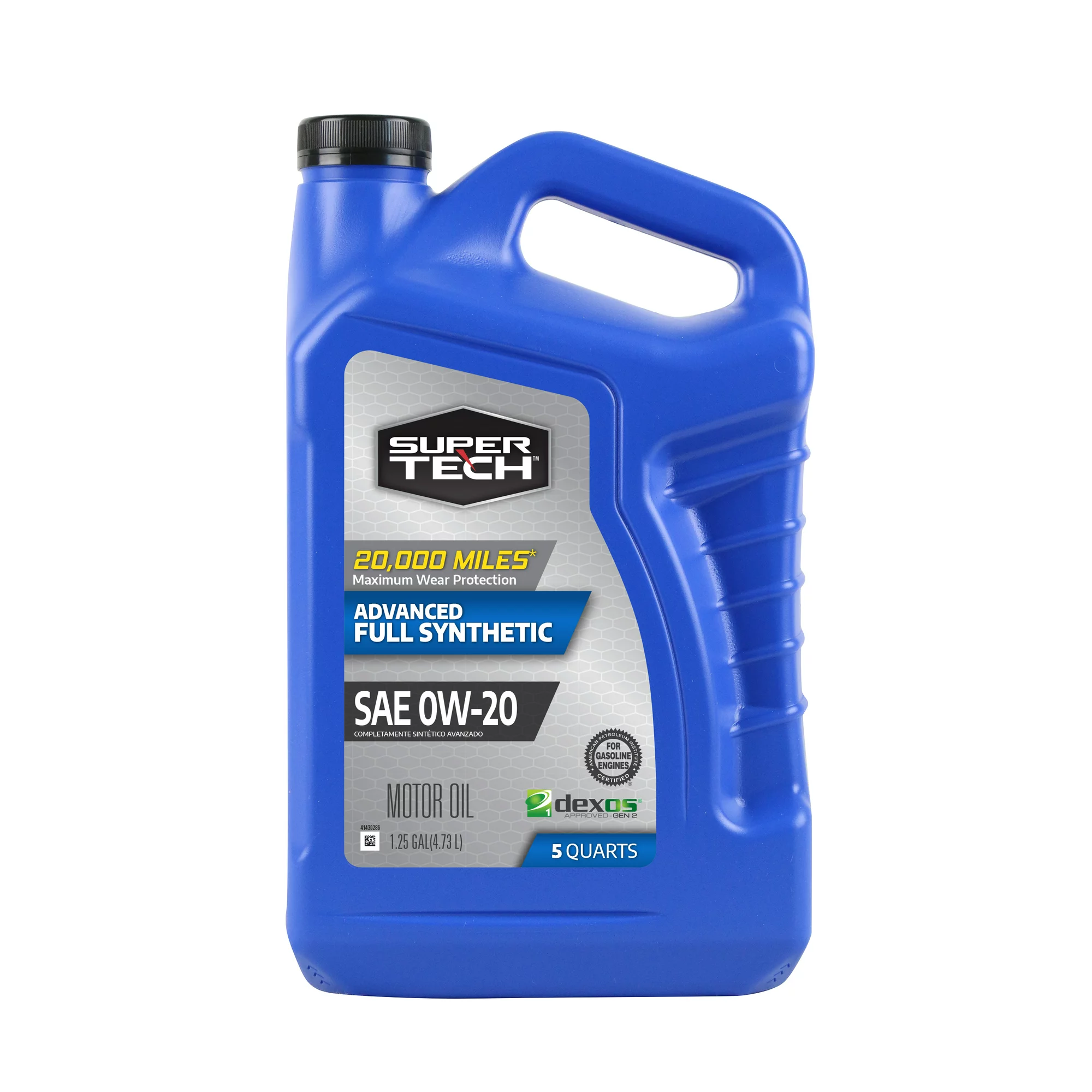 Super Tech Advanced Full Synthetic Motor Oil SAE 0W-20. 5 Quarts