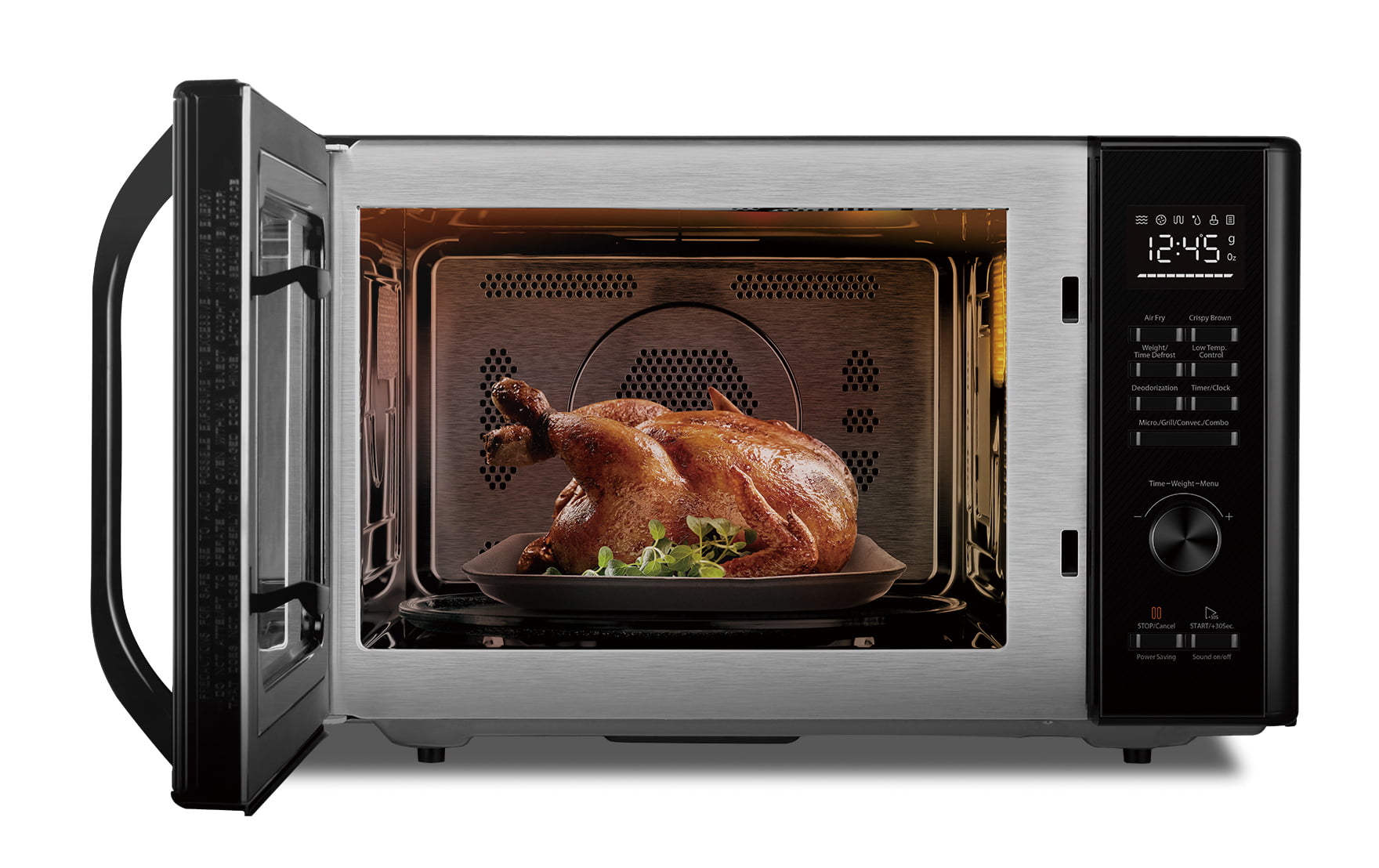 Toshiba 1.0 Cu ft Multi-Function 6 in 1 Microwave Black Stainless Steel