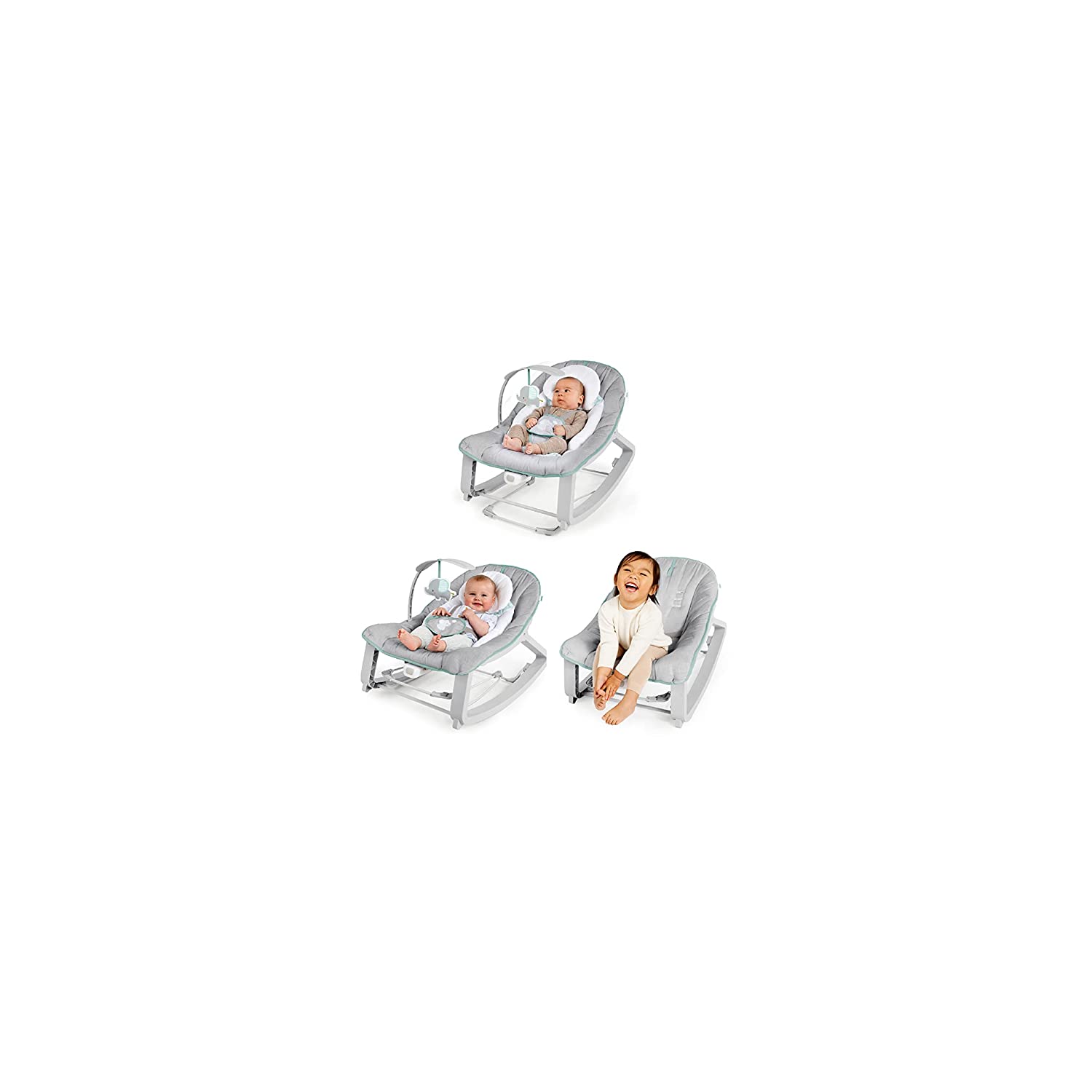 Ingenuity Keep Cozy 3-in-1 Grow with Me Vibrating Baby Bouncer Seat & Infant to Toddler Rocker - Weaver. Newborn and up