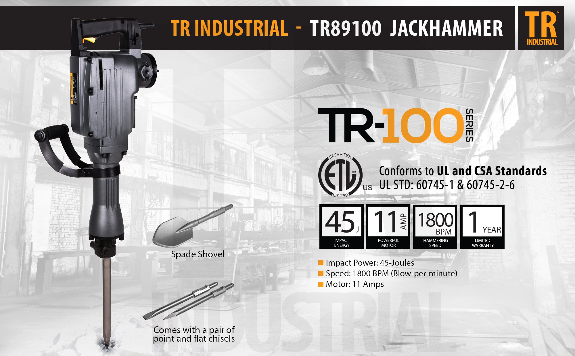 TR Industrial 120-Volt Corded Demolition Hammer