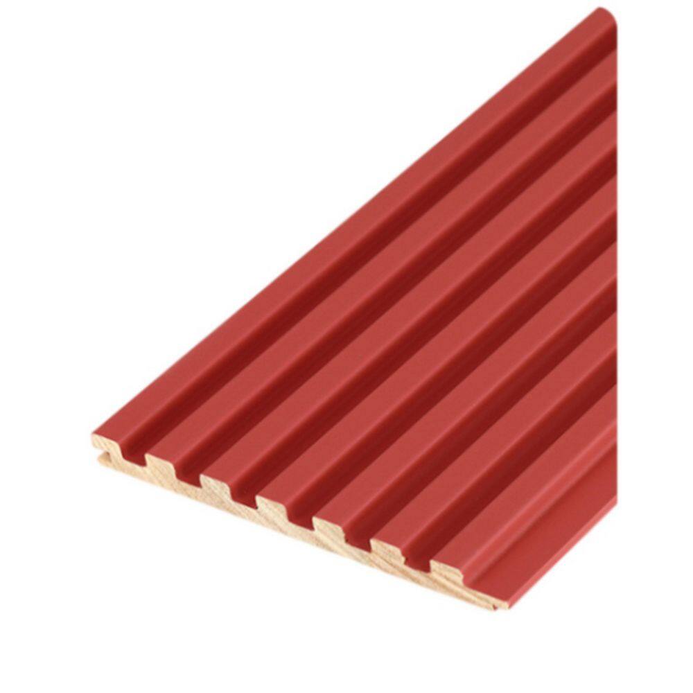 Ejoy CladdingPanel_WC7G_035 106 in. x 6 in x 0.5 in. Solid Wood Wall 7 Grid Cladding Siding Board in Rose Red Color (Set of 4-Piece)