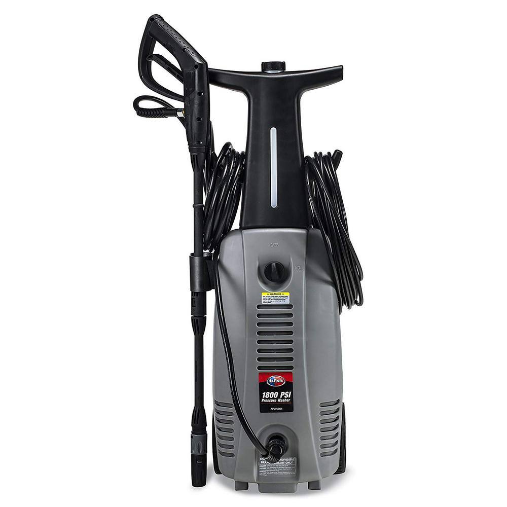 All Power APW5004 1800 PSI 1.6 GPM Electric Pressure Washer with Hose Reel for House. Walkway. Car and Outdoor Cleaning