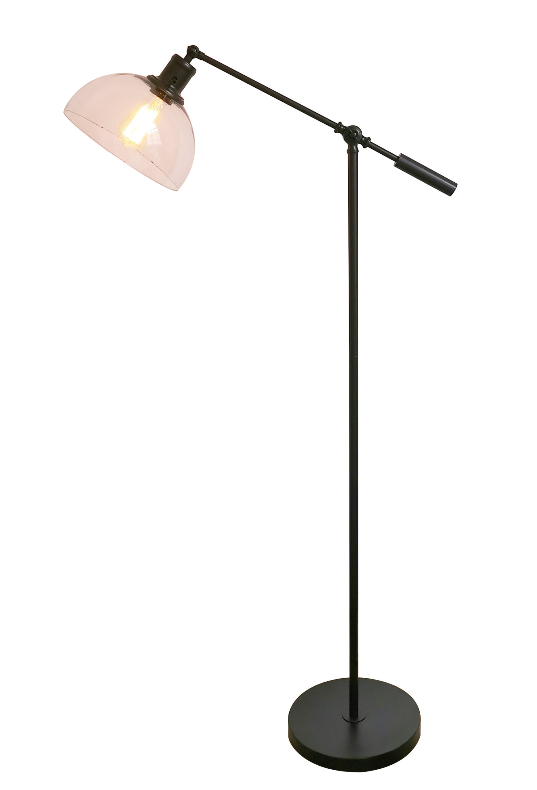 Better Homes & Gardens Bronze Task Floor Lamp. Glass Shade