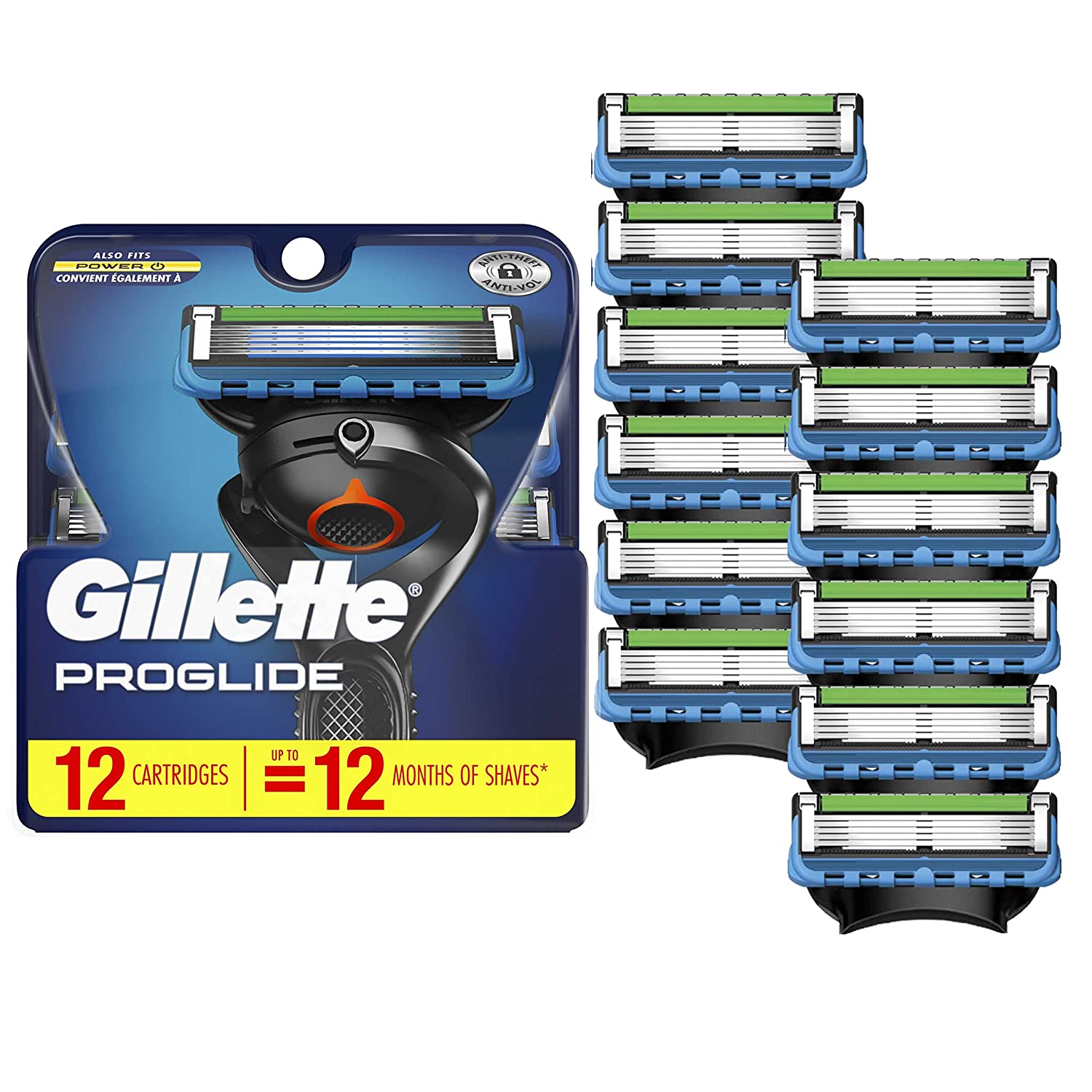 Gillette ProGlide Mens Razor Blade Refills. 12 Count