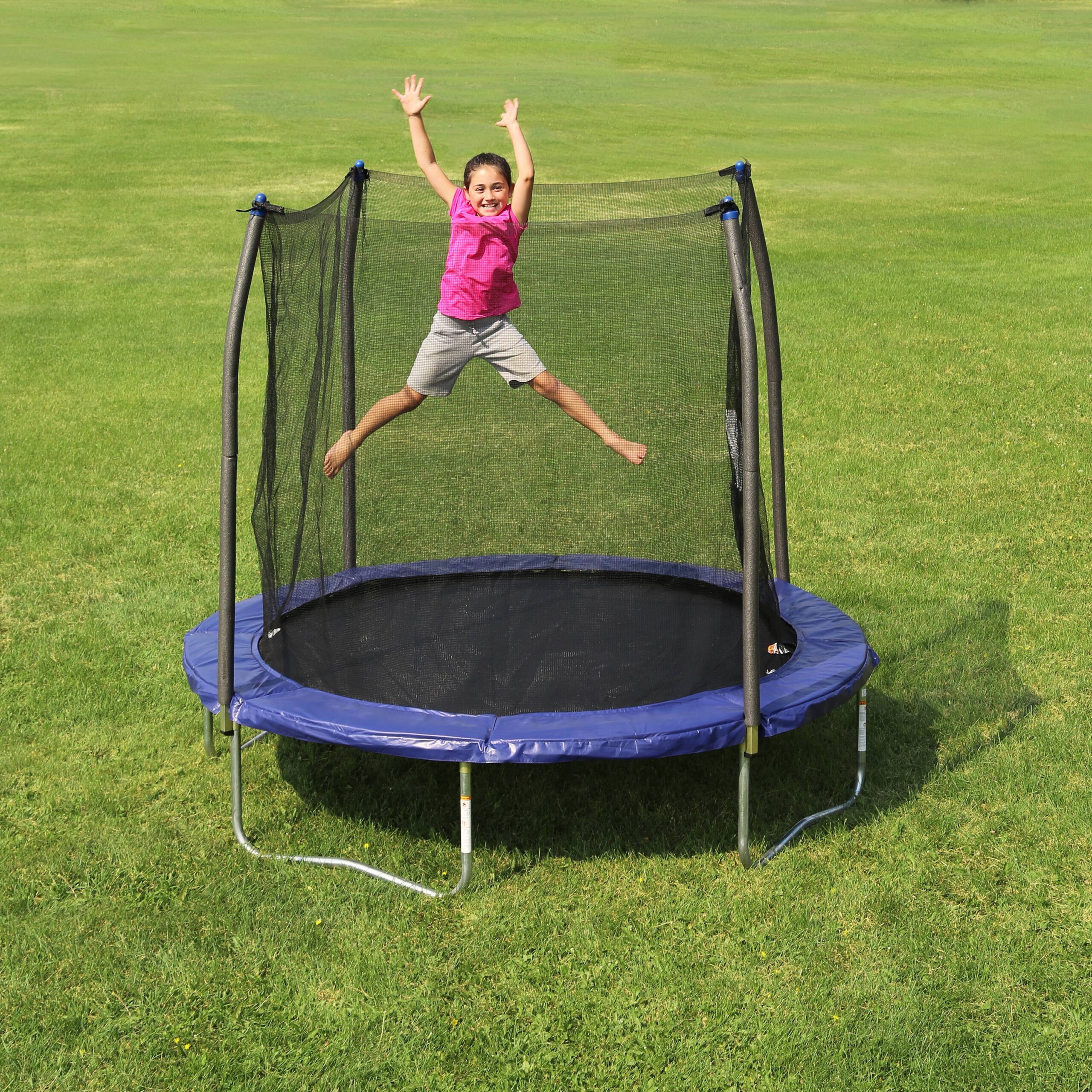 Skywalker Trampolines 8′ Trampoline with Safety Enclosure. Blue