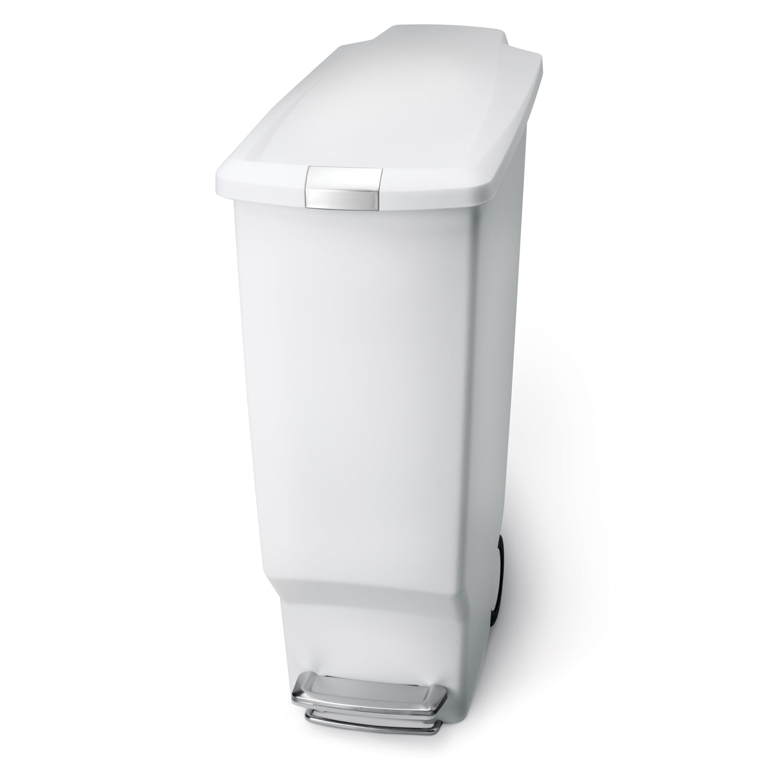 simplehuman 10.6 gal Plastic Slim Kitchen Step Trash Can. White