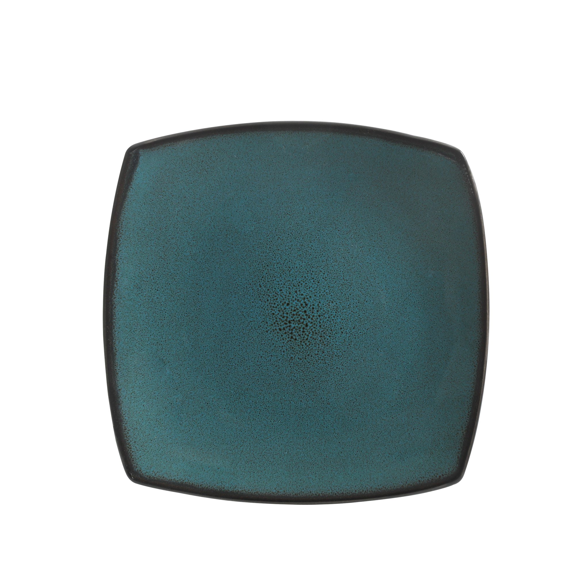 Gibson Home Soho Lounge Square Stoneware 16 Piece Dinnerware Set. Teal