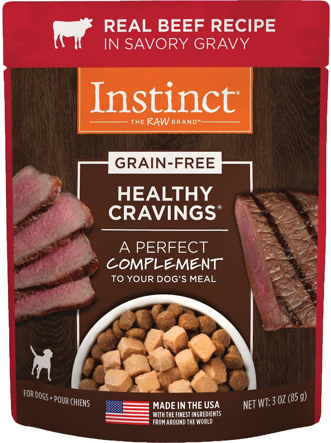 Instinct Healthy Cravings Grain-Free Cuts & Gravy Real Beef Recipe Wet Dog Food Topper