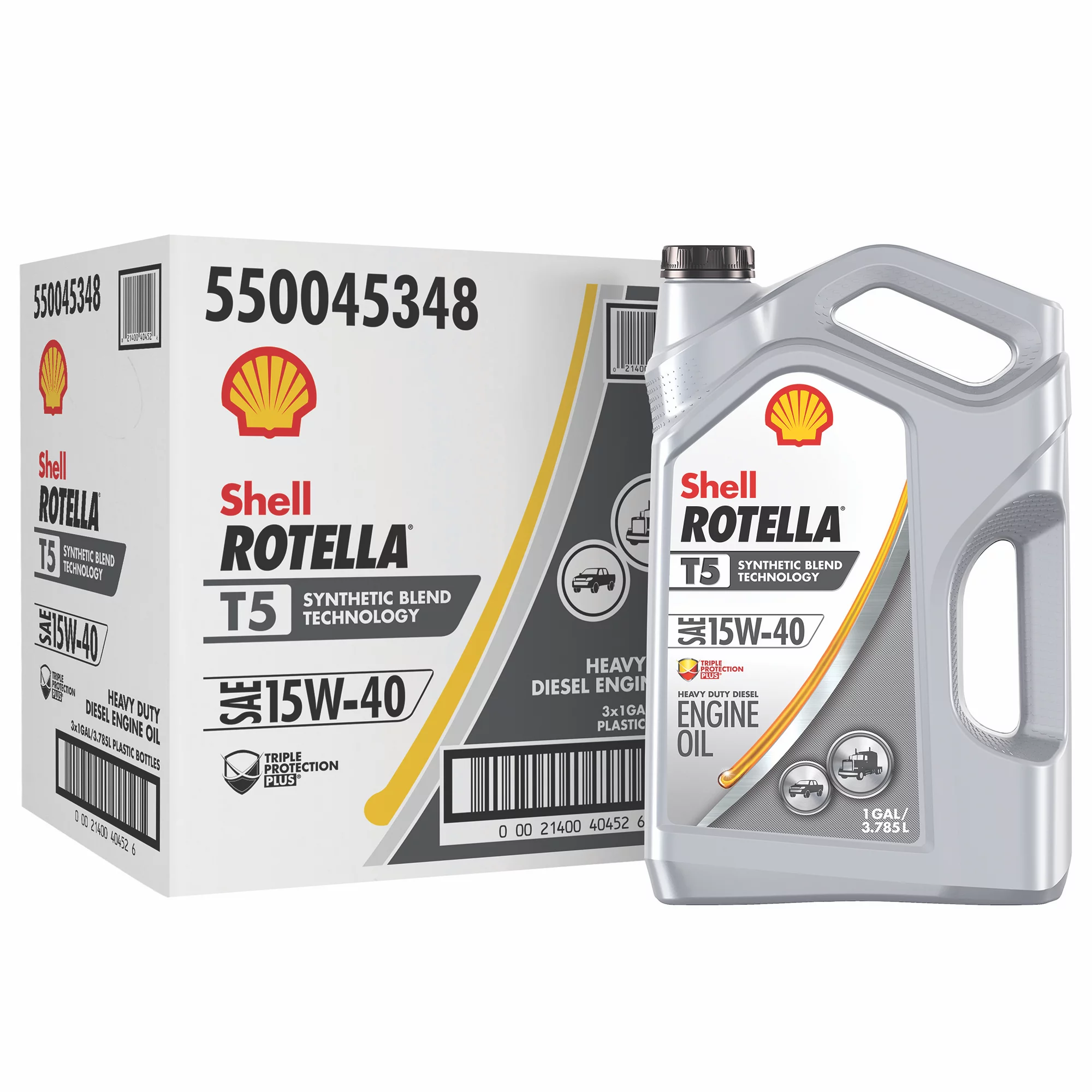 (3 pack) Shell Rotella T5 Synthetic Blend 15W-40 Diesel Engine Oil. 1 Gallon. 3-Pack Case