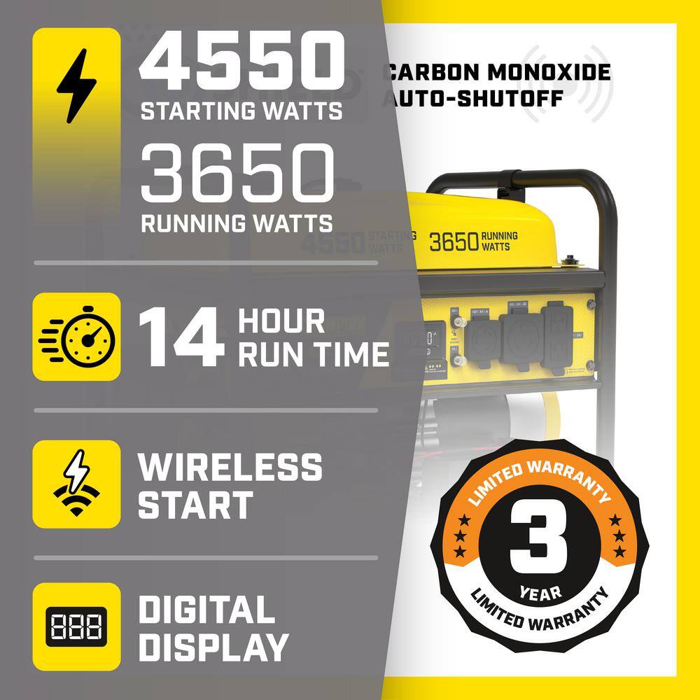 Champion Power Equipment 201156 4550-Watt/3650-Watt RV Ready Gasoline Powered Portable Generator with Remote Start and CO Shield
