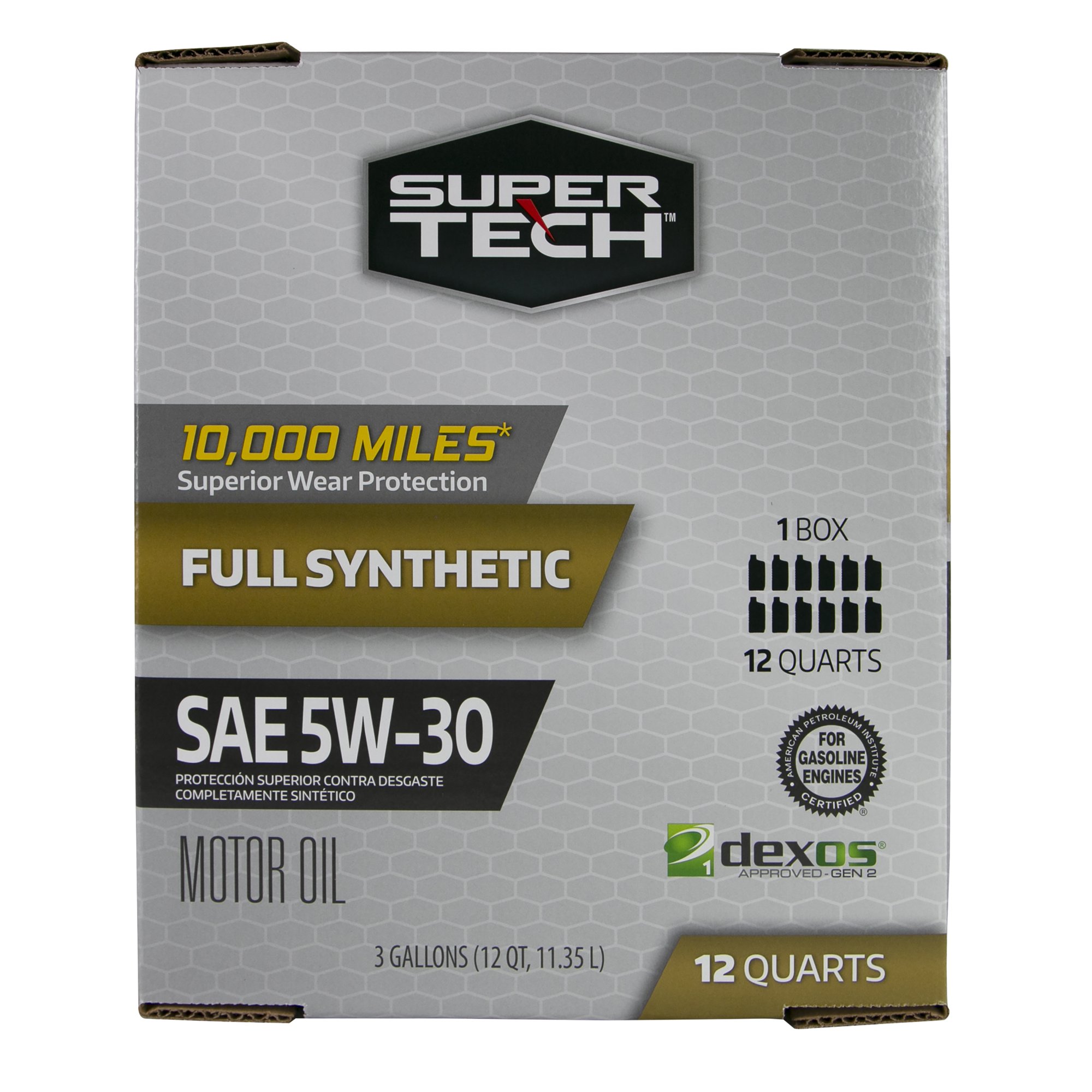 Super Tech Full Synthetic SAE 5W-30 Motor Oil. 12 Quarts