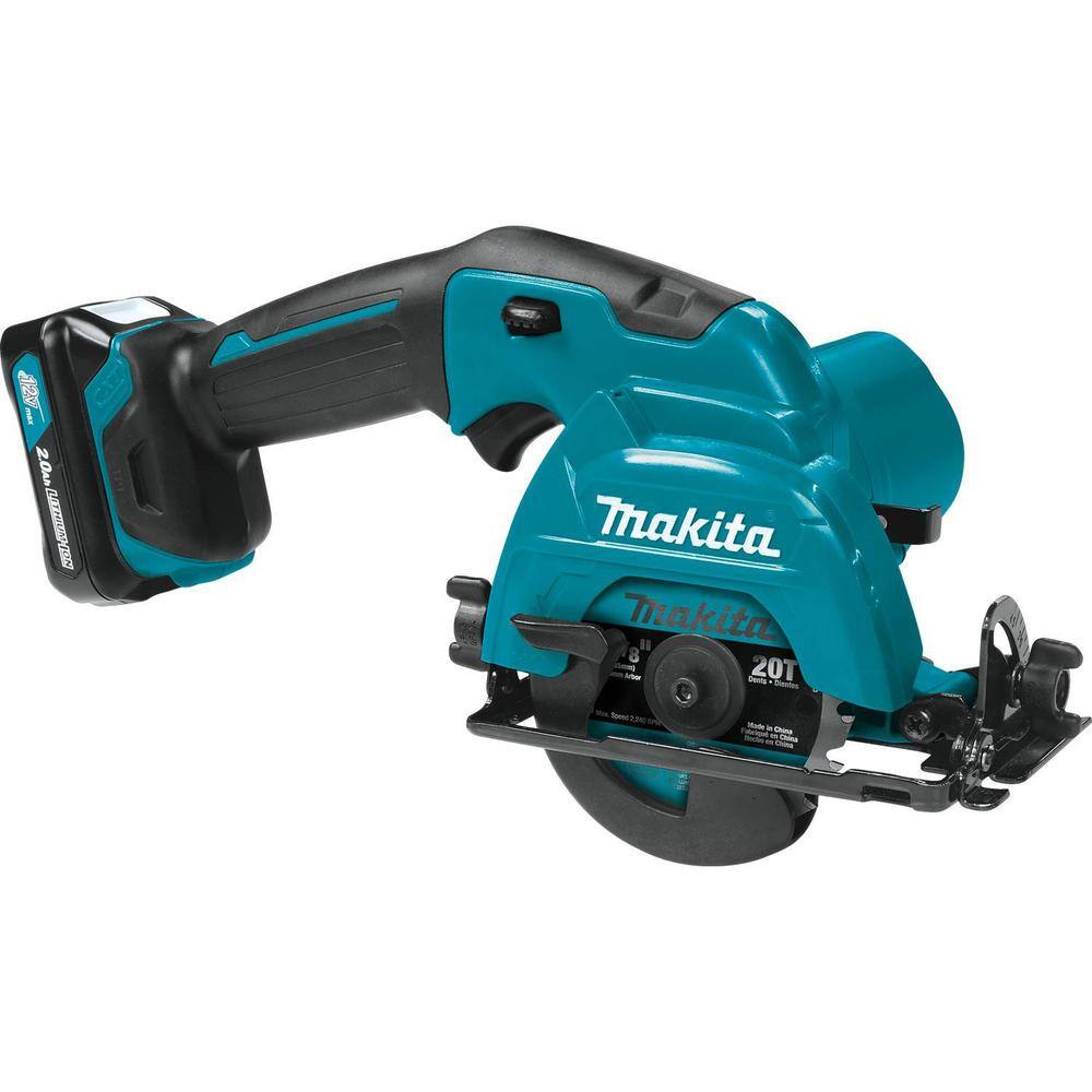 Makita  12V max CXT Lithium-Ion Cordless 3-3/8 in. Circular Saw Kit. Case (2.0Ah)
